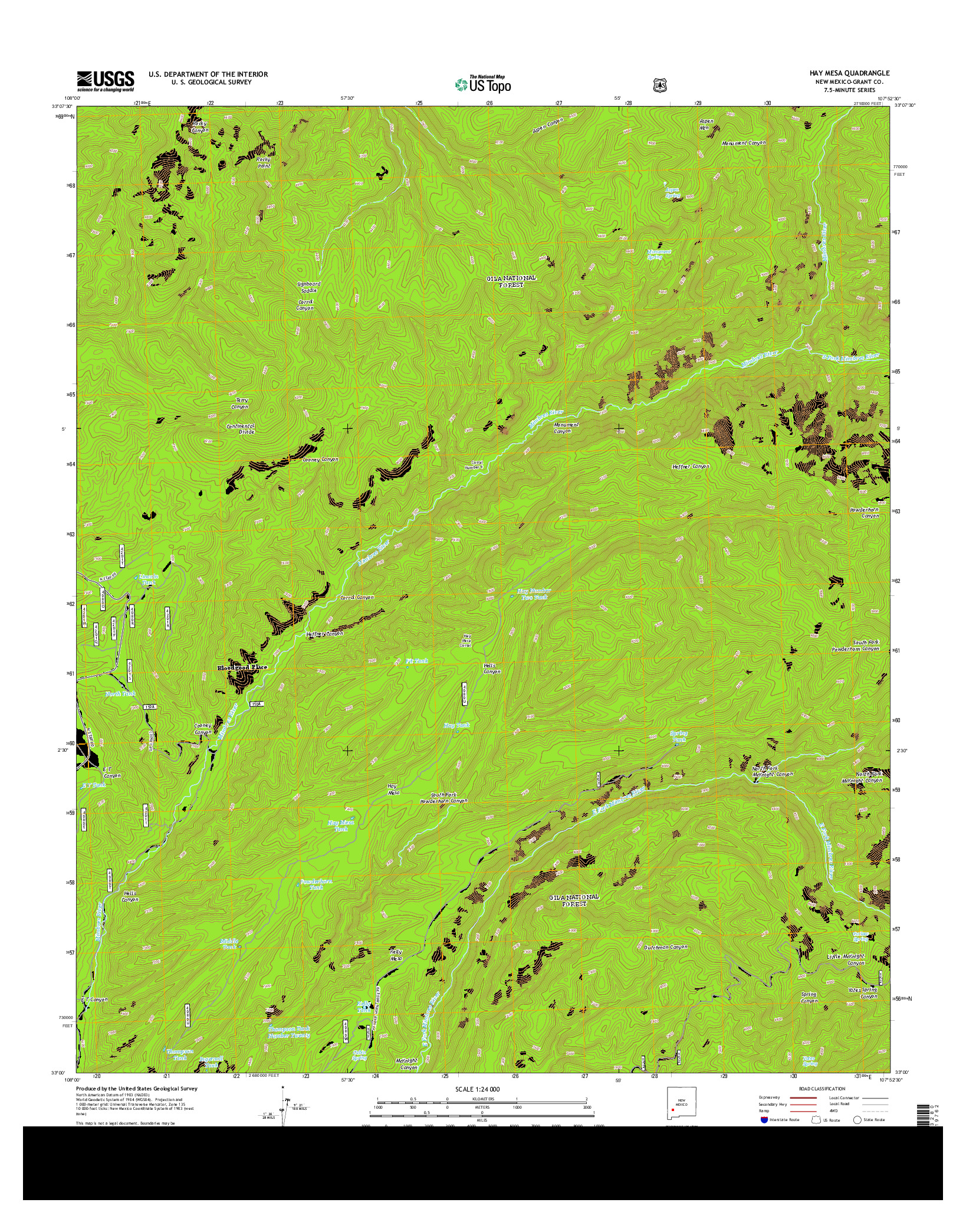 USGS US TOPO 7.5-MINUTE MAP FOR HAY MESA, NM 2013