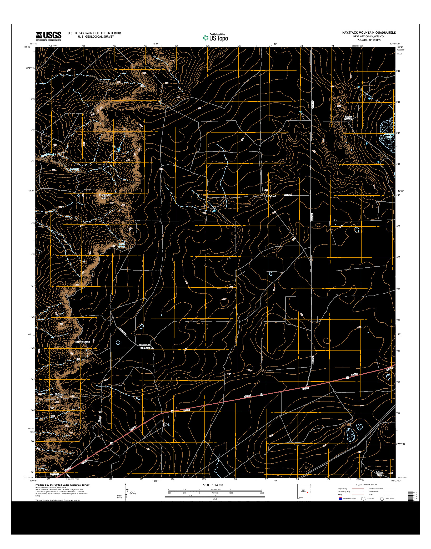 USGS US TOPO 7.5-MINUTE MAP FOR HAYSTACK MOUNTAIN, NM 2013