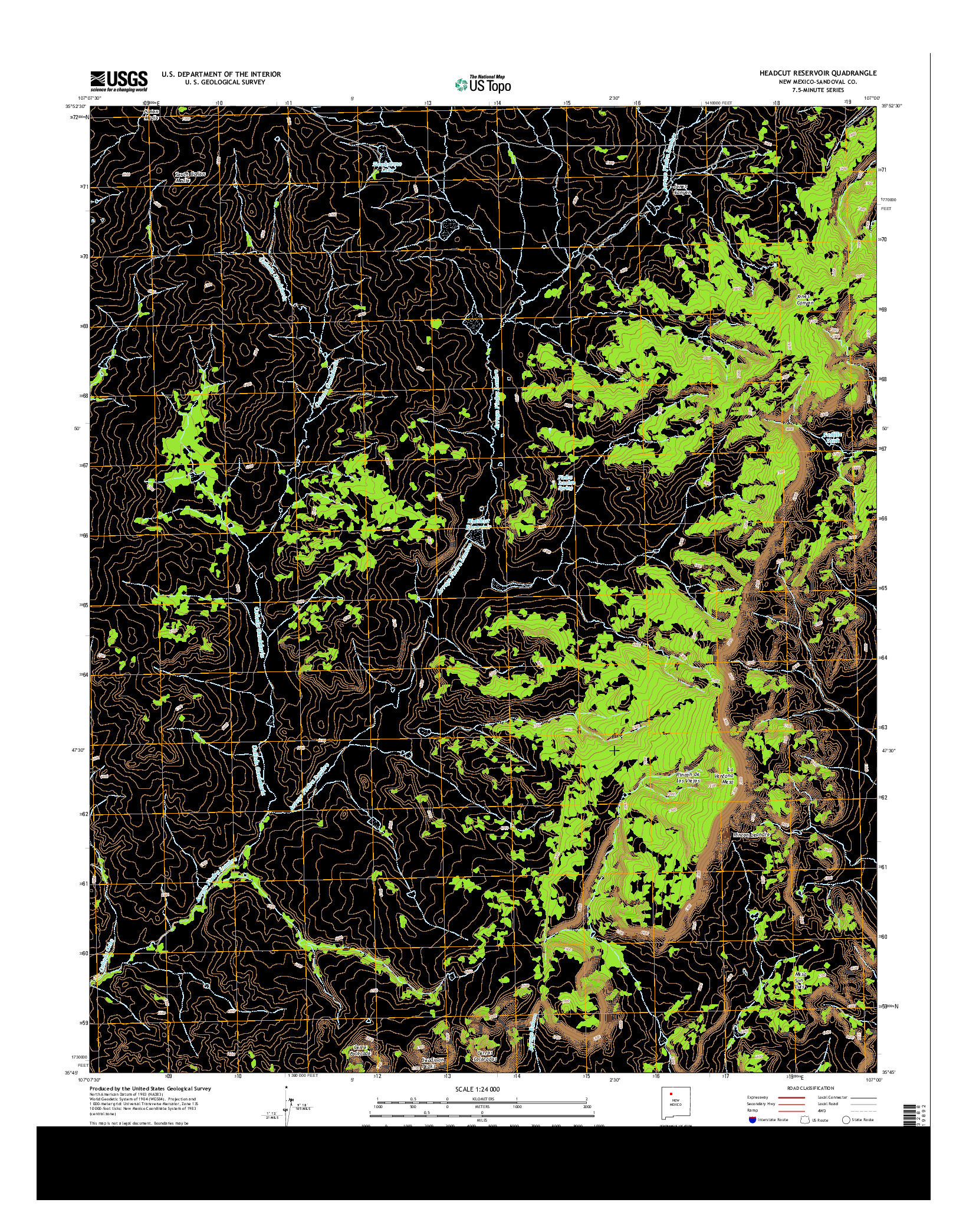 USGS US TOPO 7.5-MINUTE MAP FOR HEADCUT RESERVOIR, NM 2013