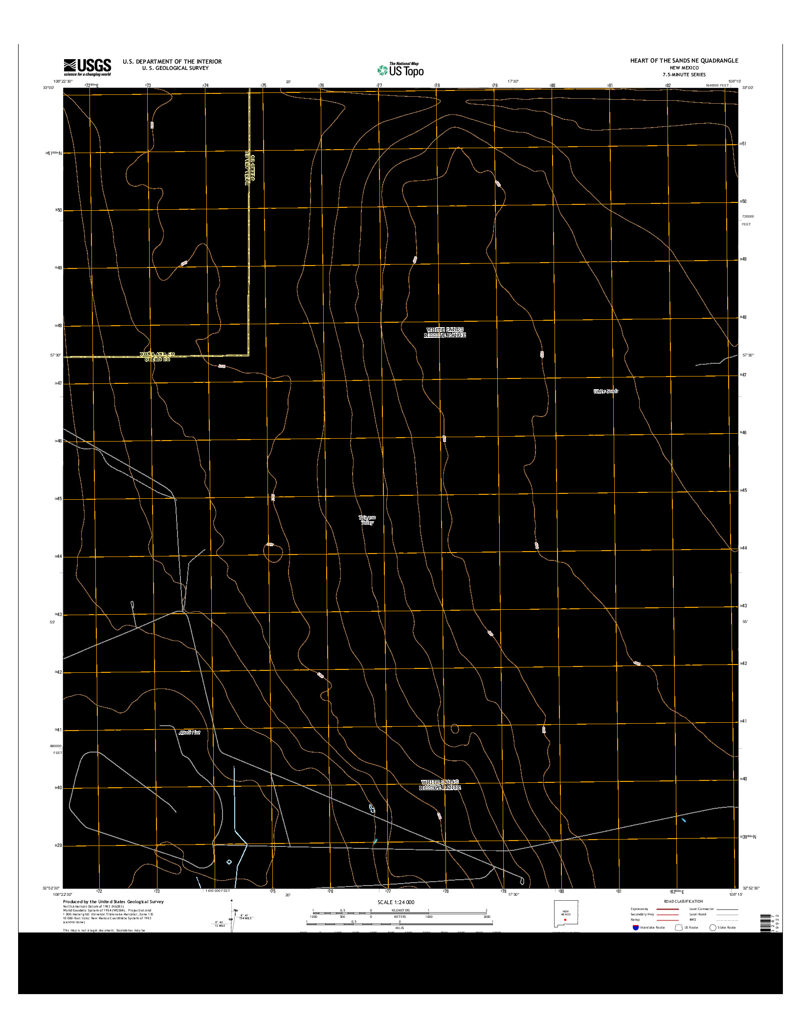 USGS US TOPO 7.5-MINUTE MAP FOR HEART OF THE SANDS NE, NM 2013