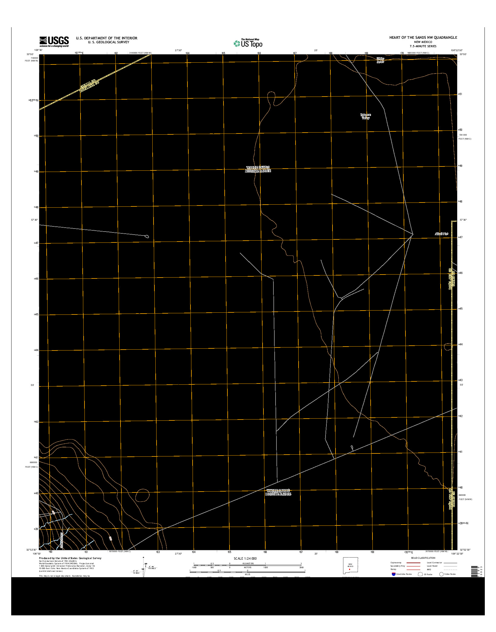 USGS US TOPO 7.5-MINUTE MAP FOR HEART OF THE SANDS NW, NM 2013