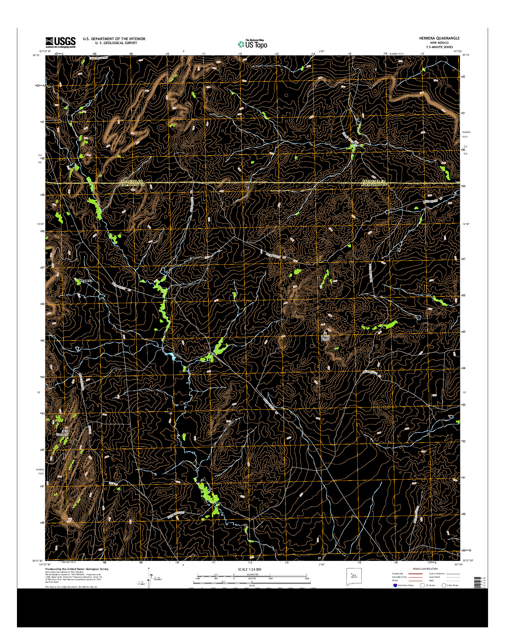 USGS US TOPO 7.5-MINUTE MAP FOR HERRERA, NM 2013