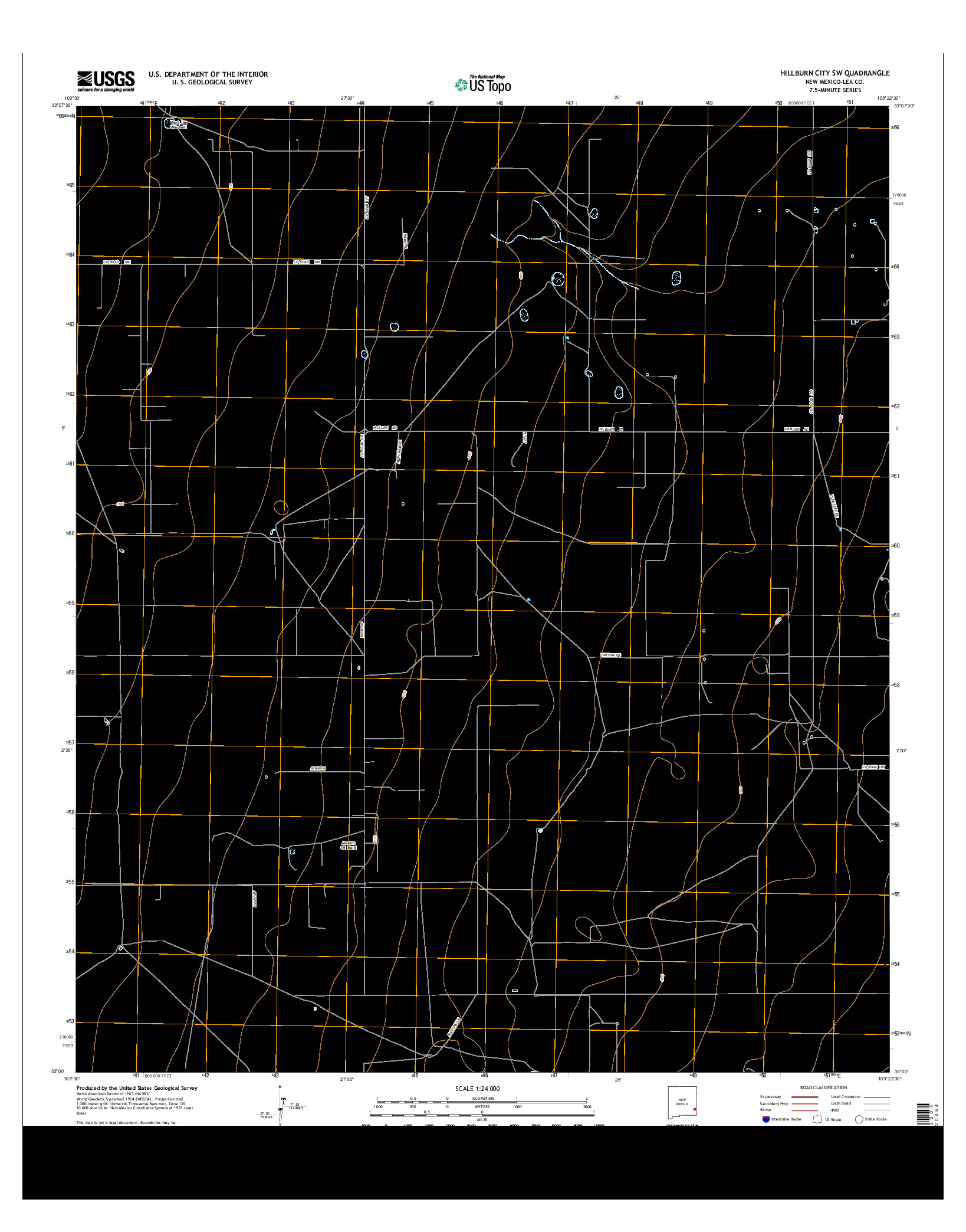 USGS US TOPO 7.5-MINUTE MAP FOR HILLBURN CITY SW, NM 2013