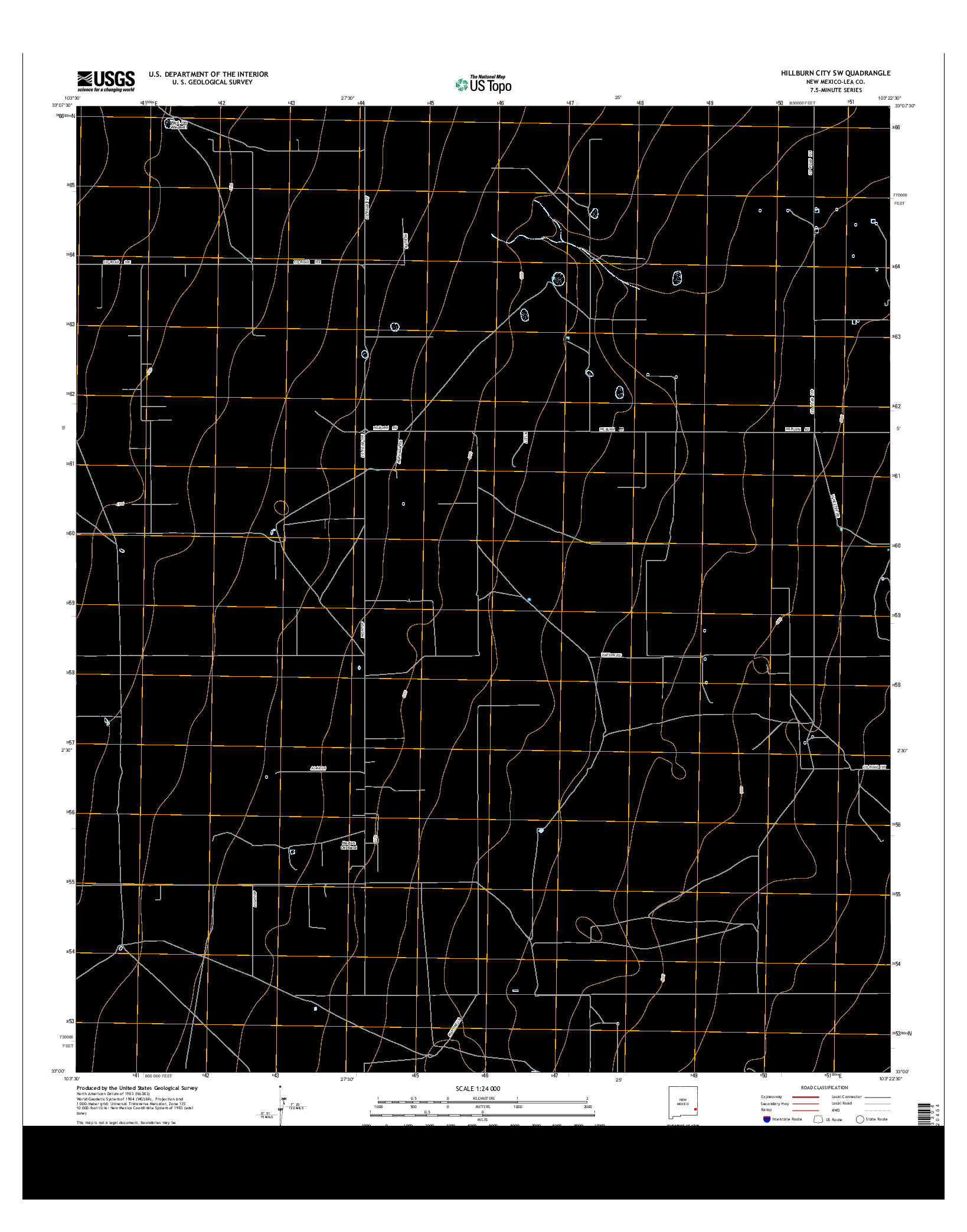 USGS US TOPO 7.5-MINUTE MAP FOR HILLBURN CITY SW, NM 2013
