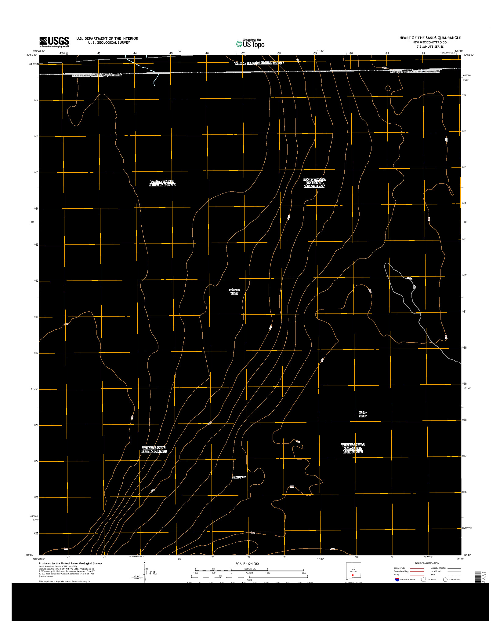 USGS US TOPO 7.5-MINUTE MAP FOR HEART OF THE SANDS, NM 2013