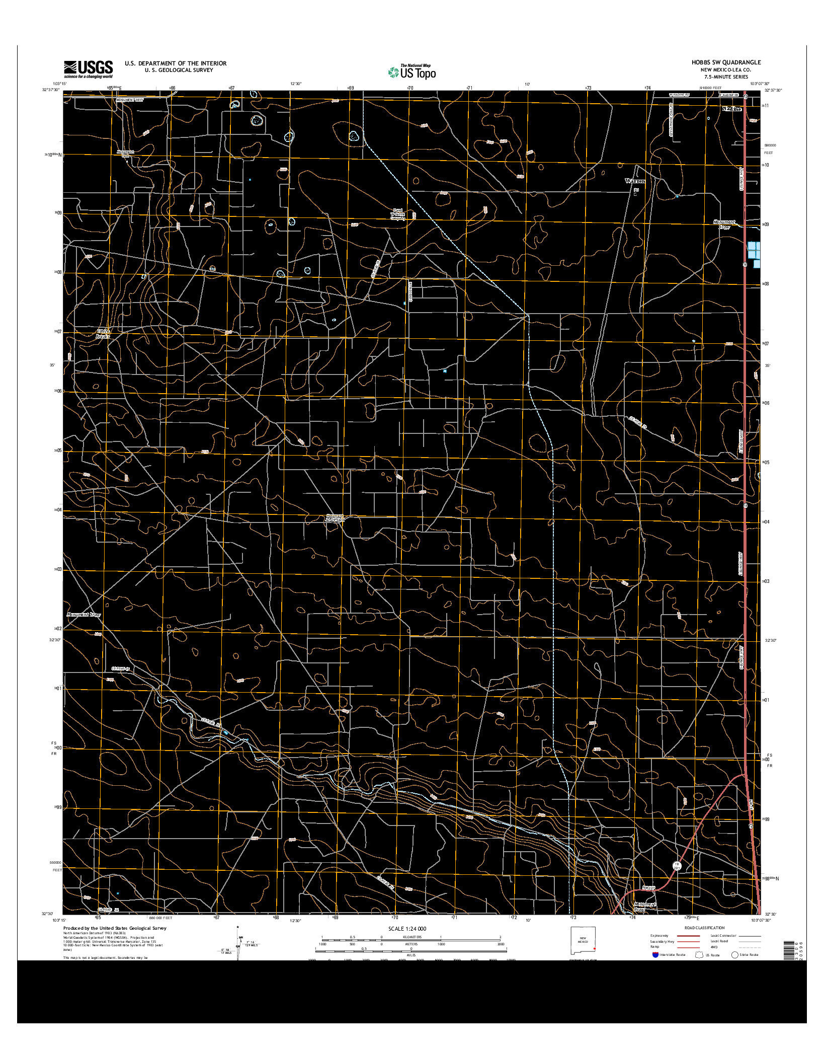 USGS US TOPO 7.5-MINUTE MAP FOR HOBBS SW, NM 2013