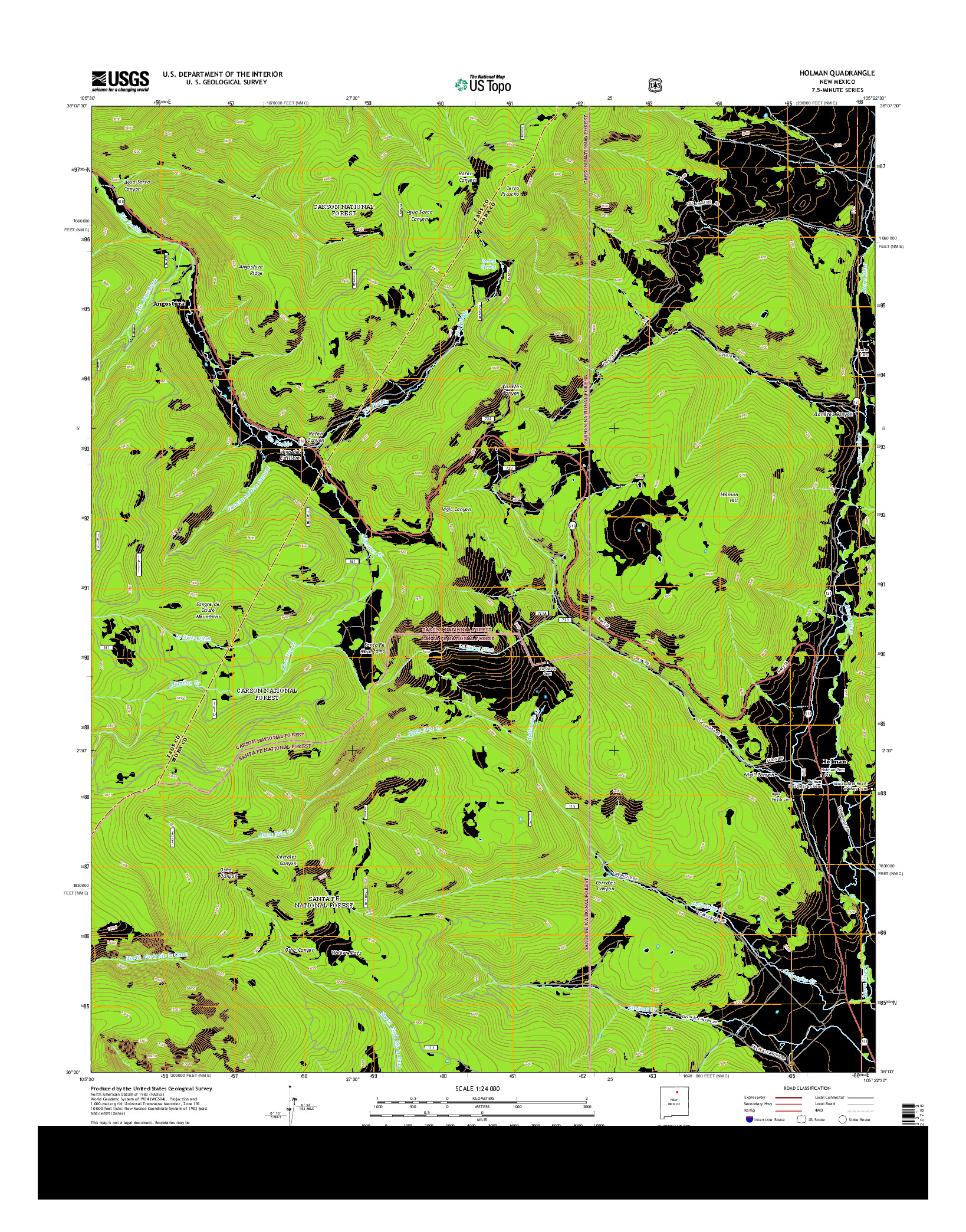 USGS US TOPO 7.5-MINUTE MAP FOR HOLMAN, NM 2013