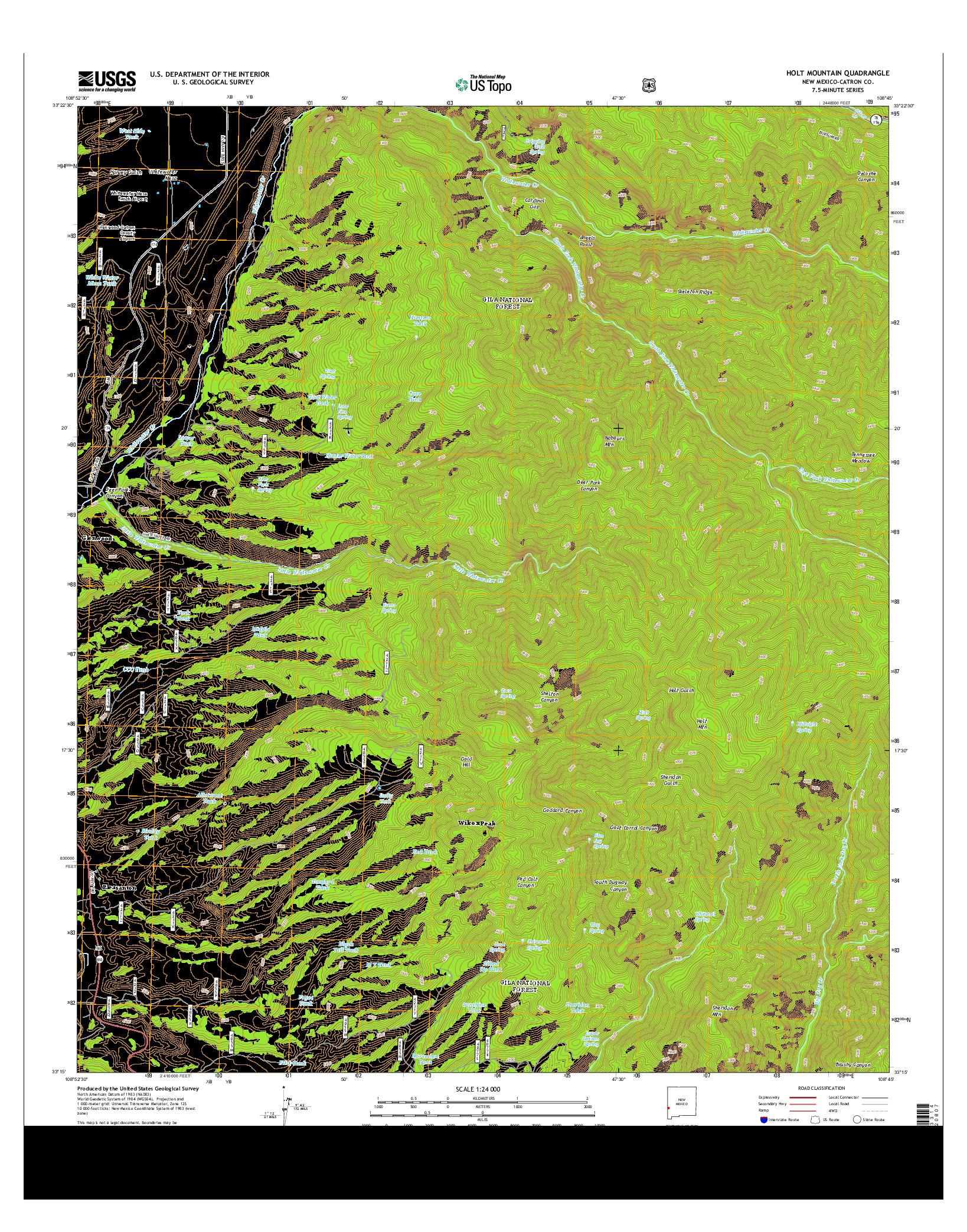 USGS US TOPO 7.5-MINUTE MAP FOR HOLT MOUNTAIN, NM 2013