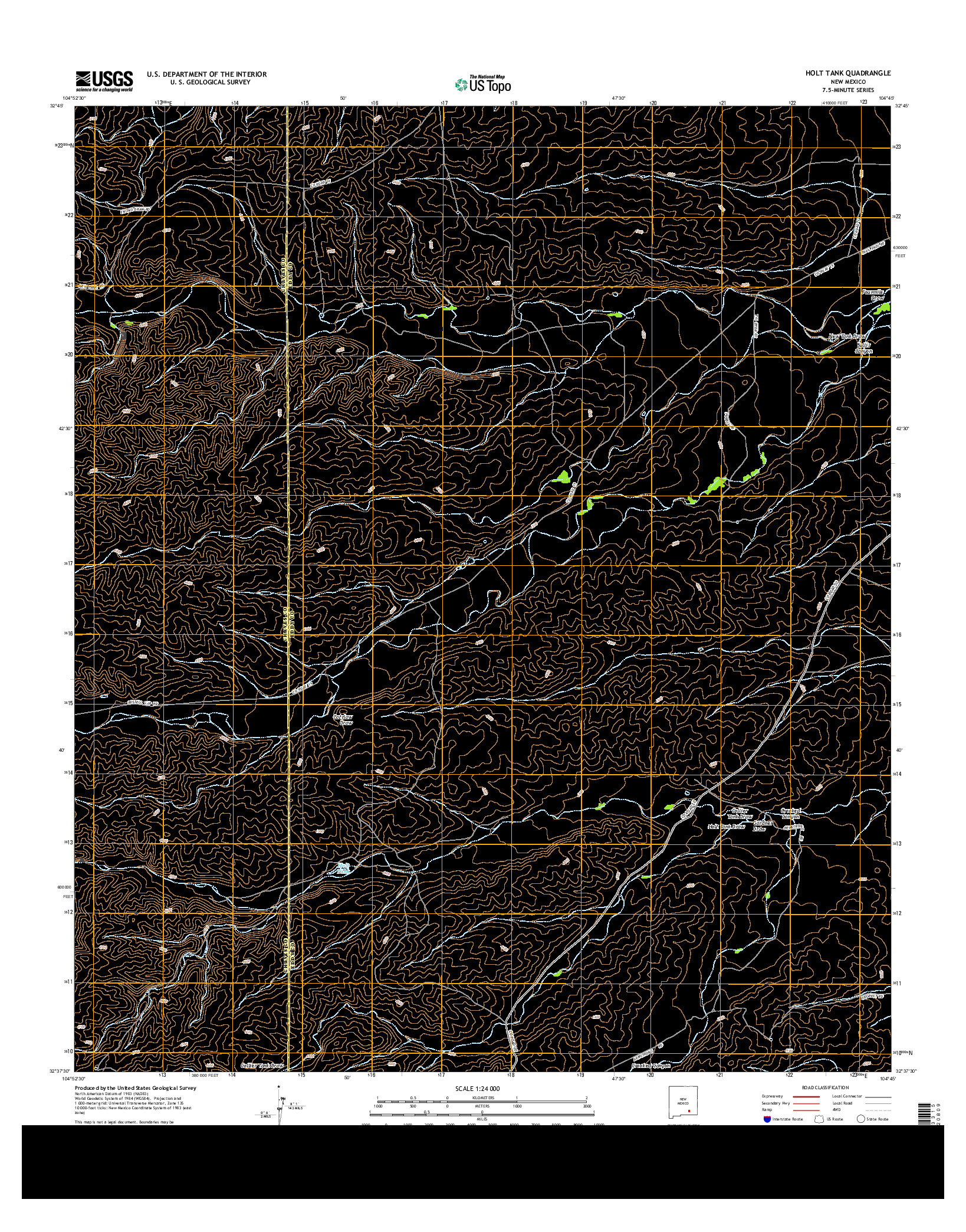 USGS US TOPO 7.5-MINUTE MAP FOR HOLT TANK, NM 2013