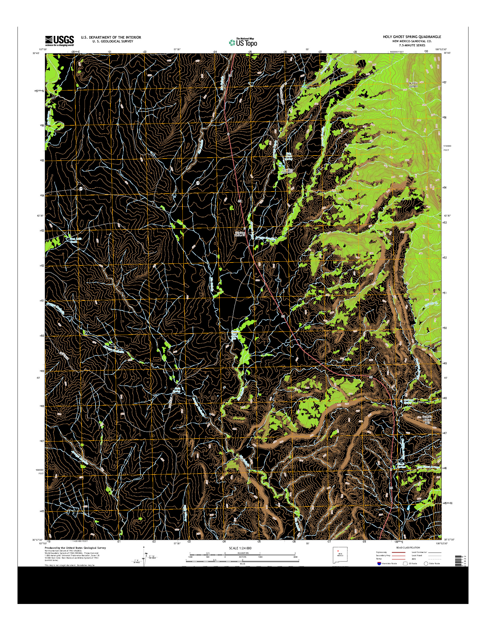 USGS US TOPO 7.5-MINUTE MAP FOR HOLY GHOST SPRING, NM 2013