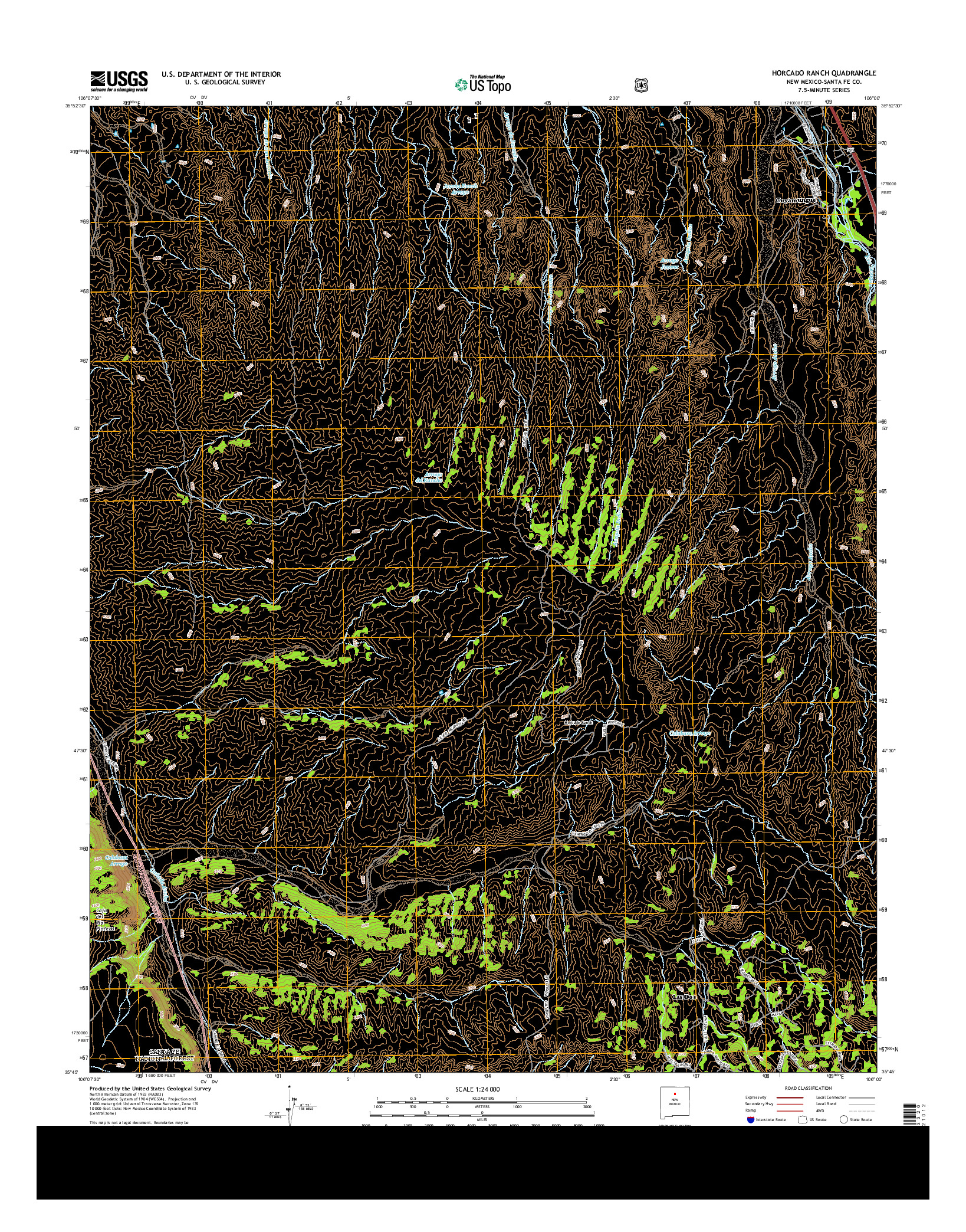 USGS US TOPO 7.5-MINUTE MAP FOR HORCADO RANCH, NM 2013