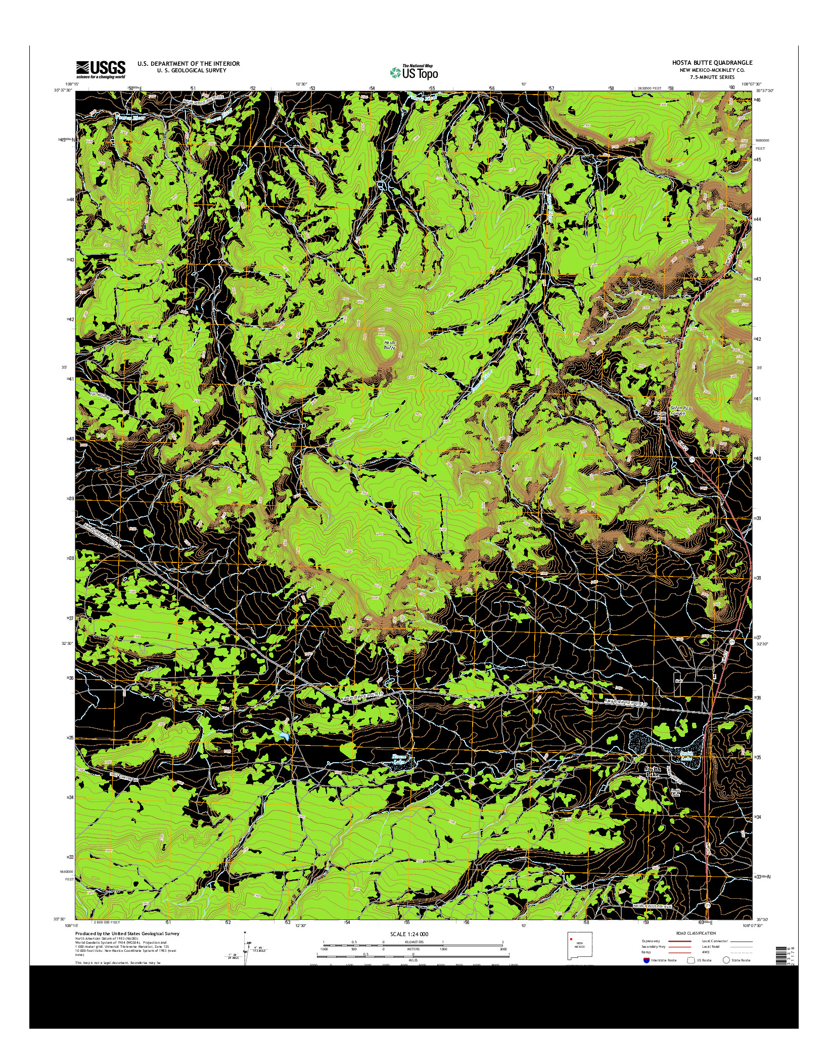 USGS US TOPO 7.5-MINUTE MAP FOR HOSTA BUTTE, NM 2013