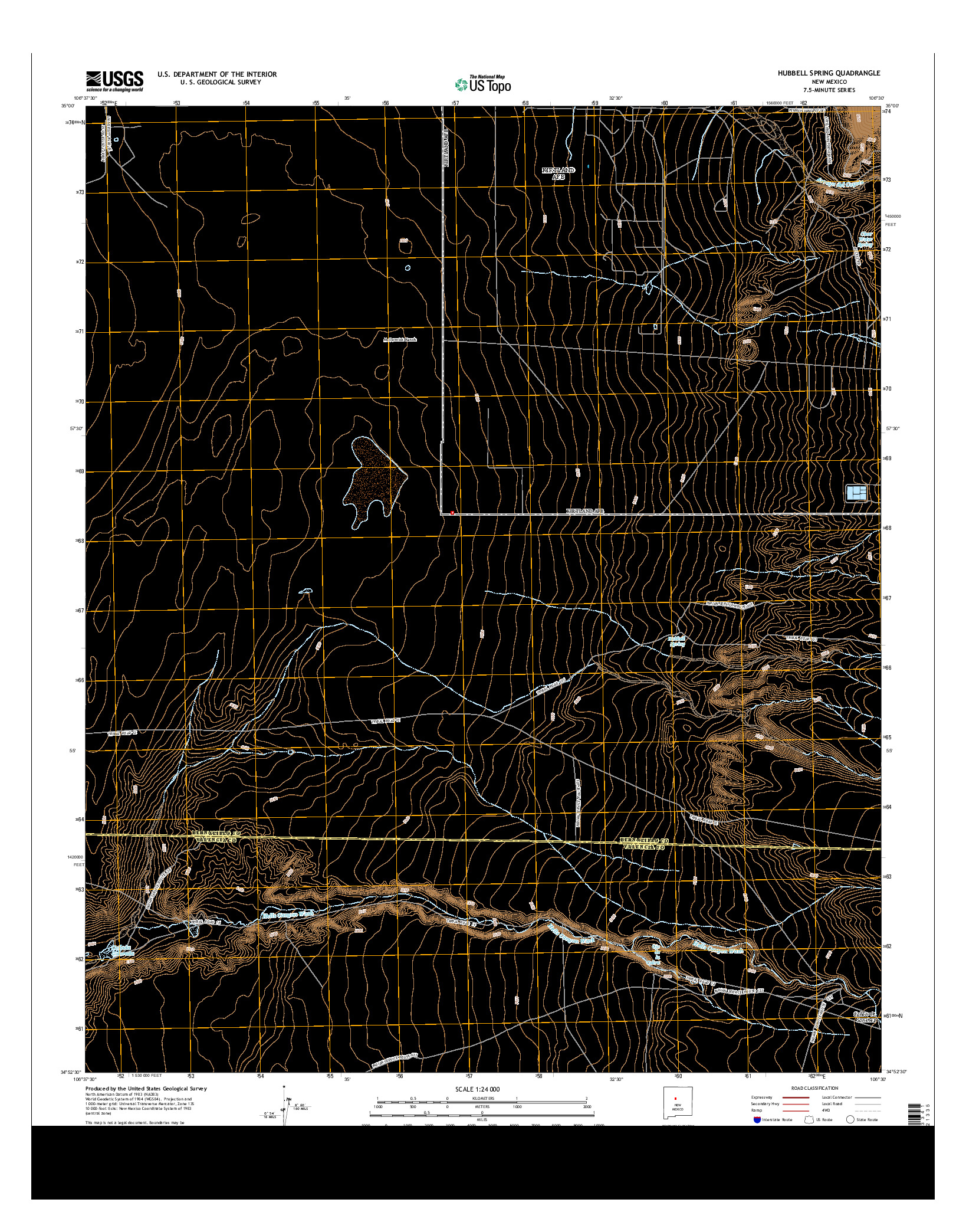 USGS US TOPO 7.5-MINUTE MAP FOR HUBBELL SPRING, NM 2013