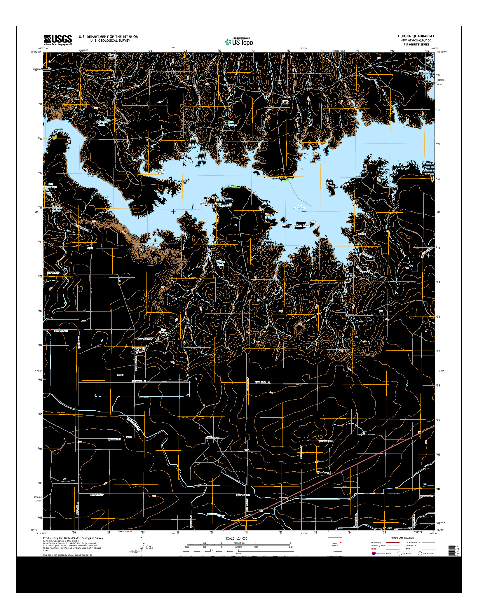 USGS US TOPO 7.5-MINUTE MAP FOR HUDSON, NM 2013