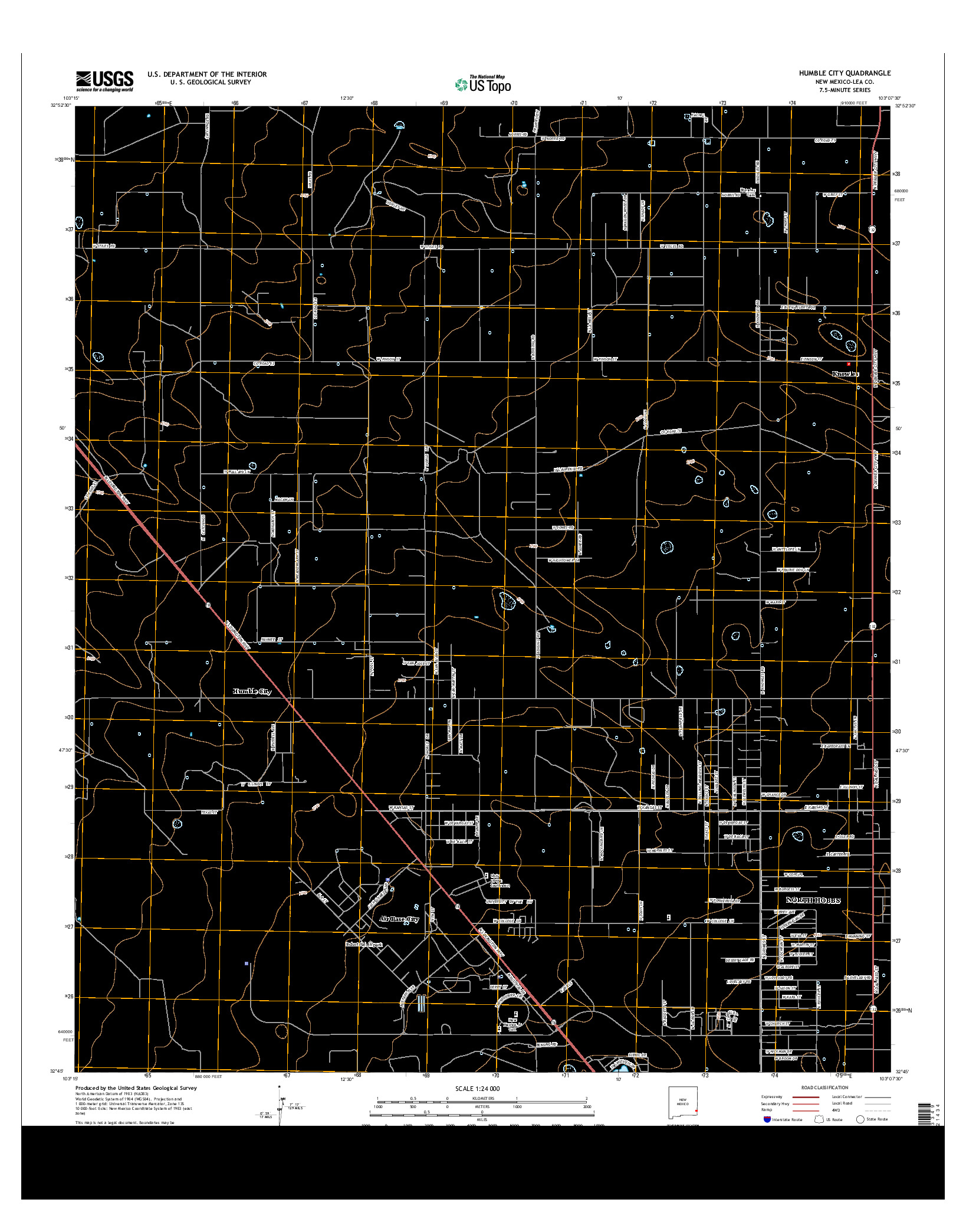 USGS US TOPO 7.5-MINUTE MAP FOR HUMBLE CITY, NM 2013