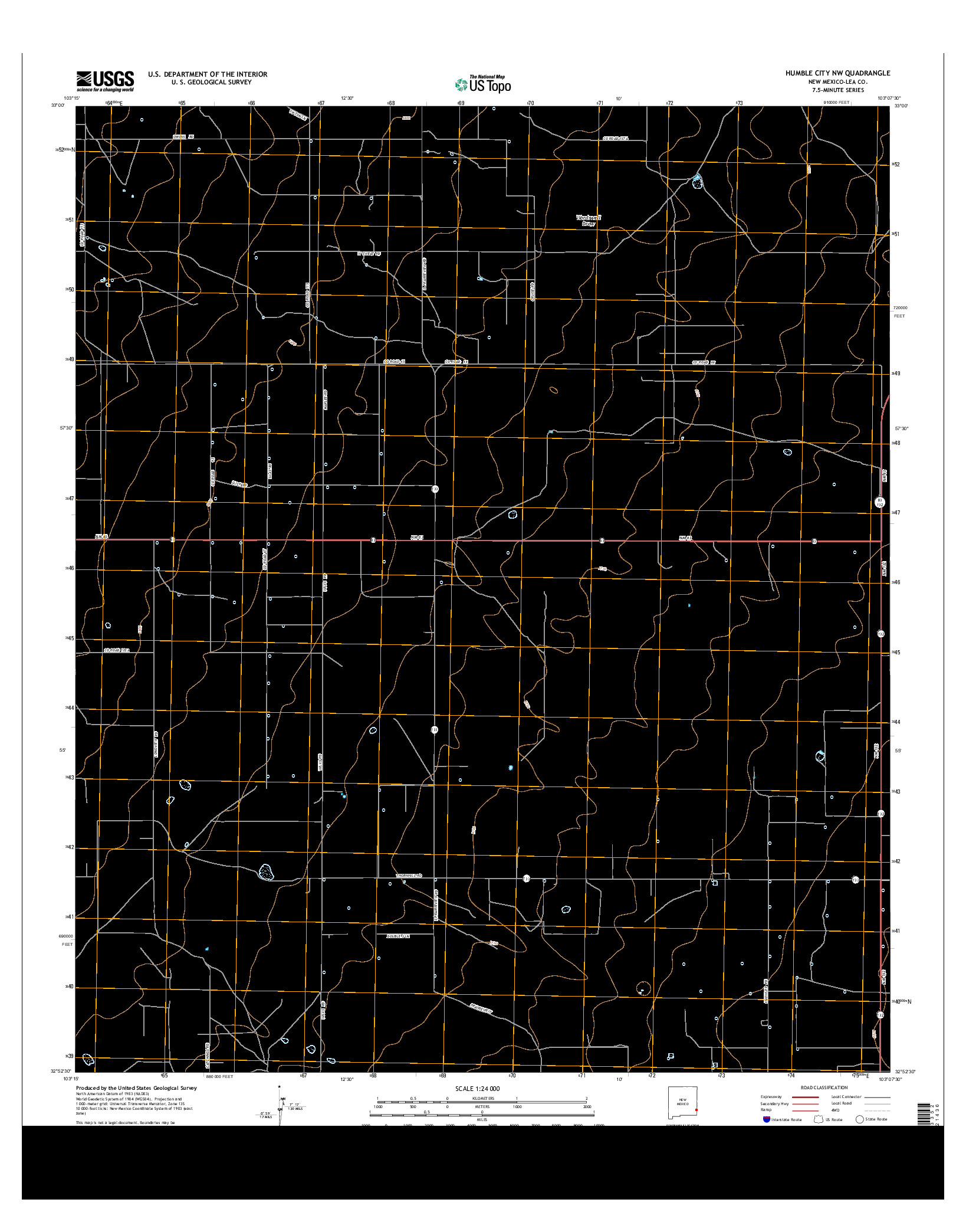 USGS US TOPO 7.5-MINUTE MAP FOR HUMBLE CITY NW, NM 2013
