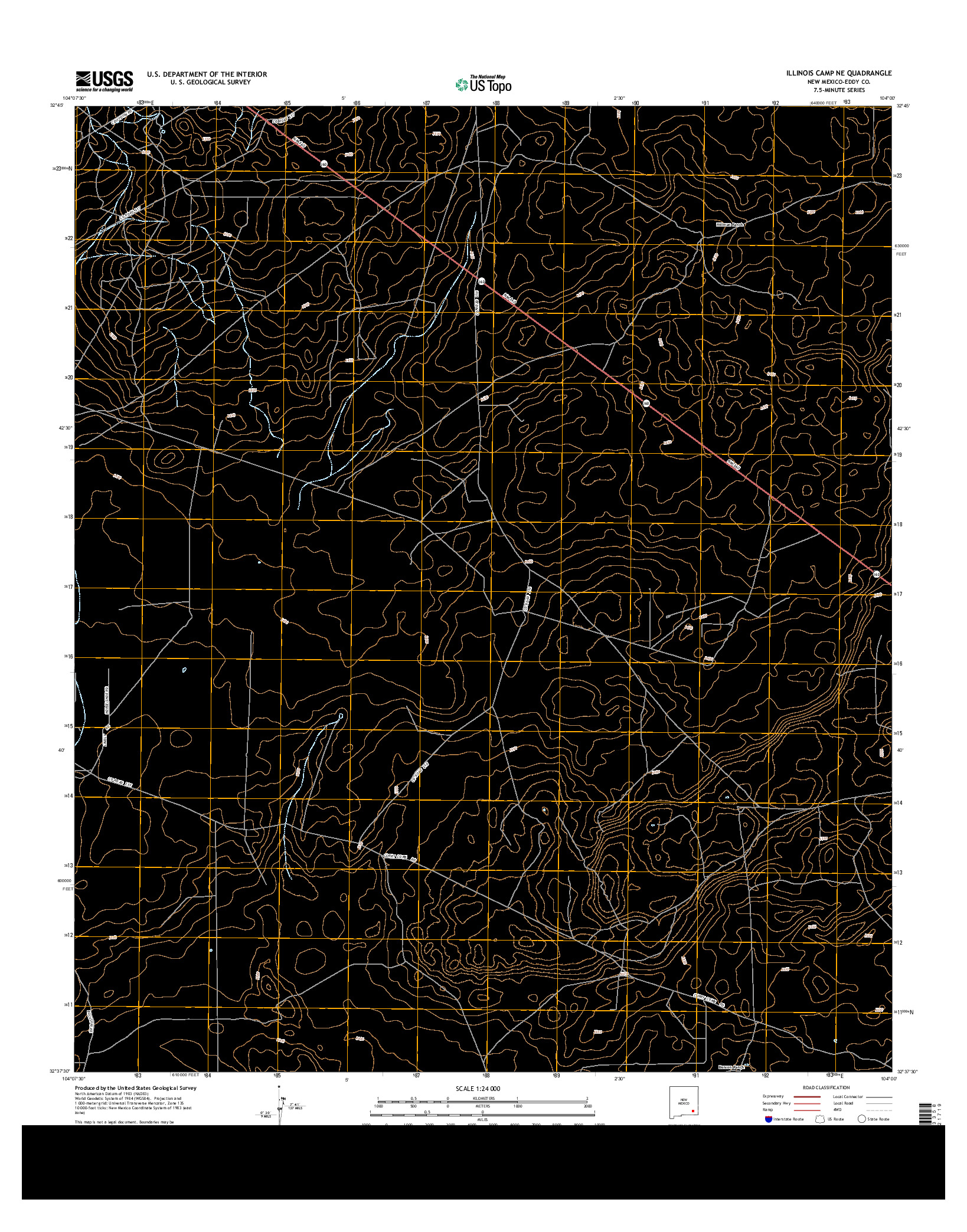 USGS US TOPO 7.5-MINUTE MAP FOR ILLINOIS CAMP NE, NM 2013