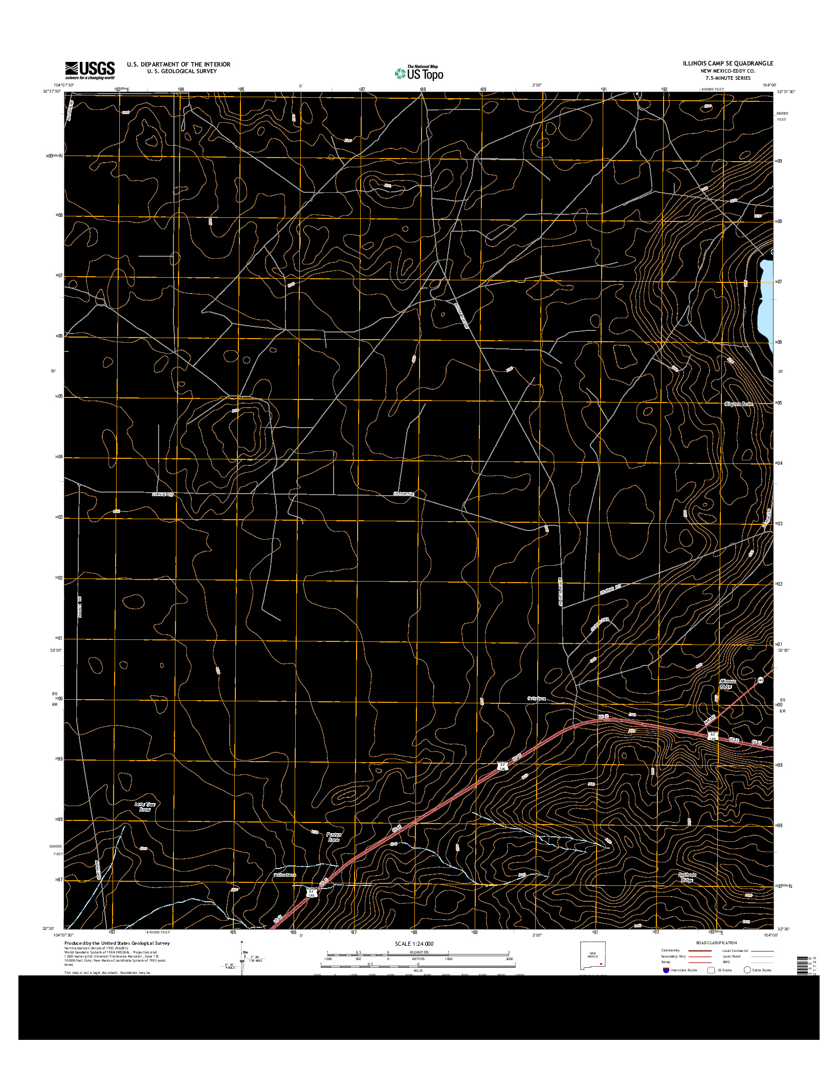 USGS US TOPO 7.5-MINUTE MAP FOR ILLINOIS CAMP SE, NM 2013