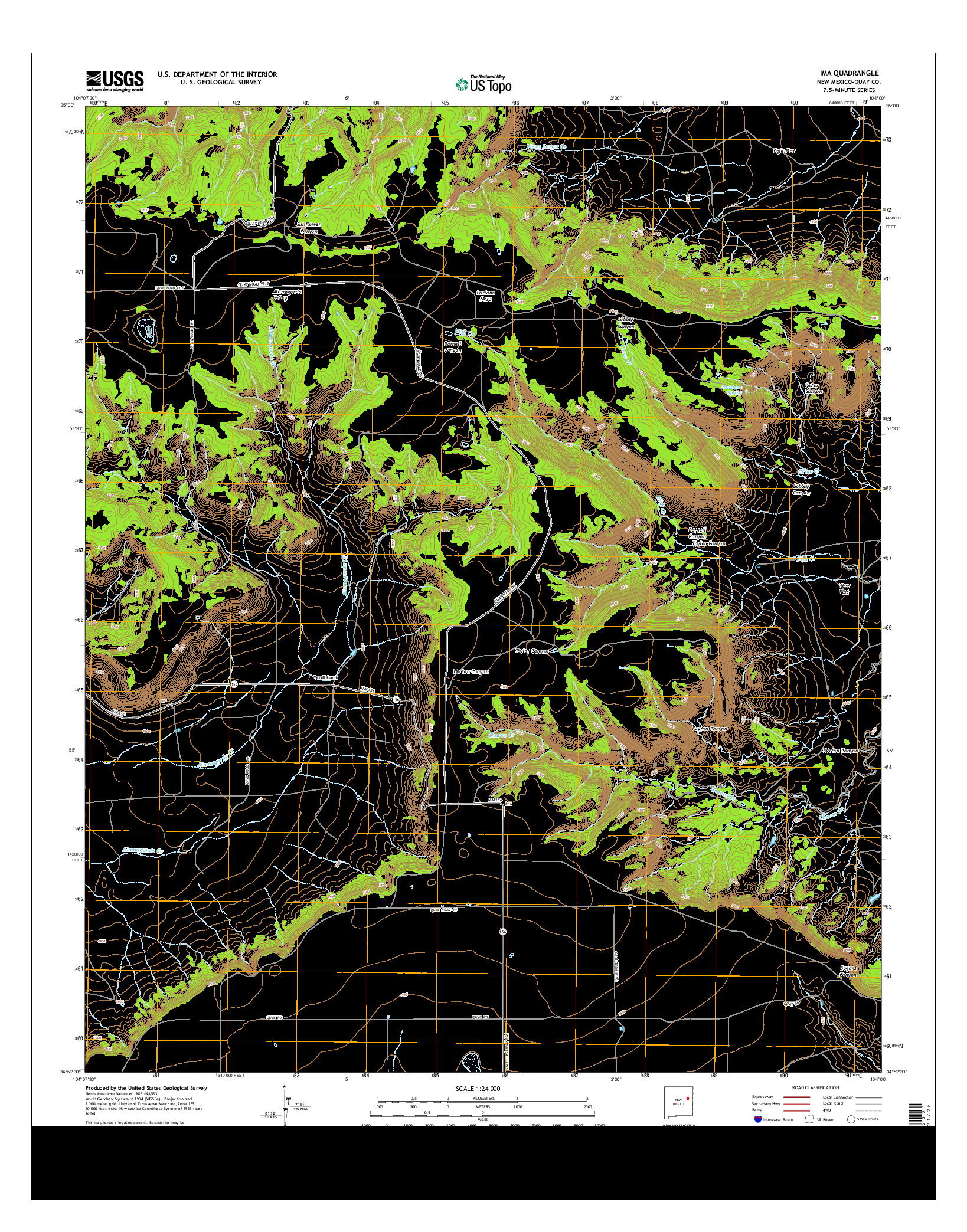 USGS US TOPO 7.5-MINUTE MAP FOR IMA, NM 2013