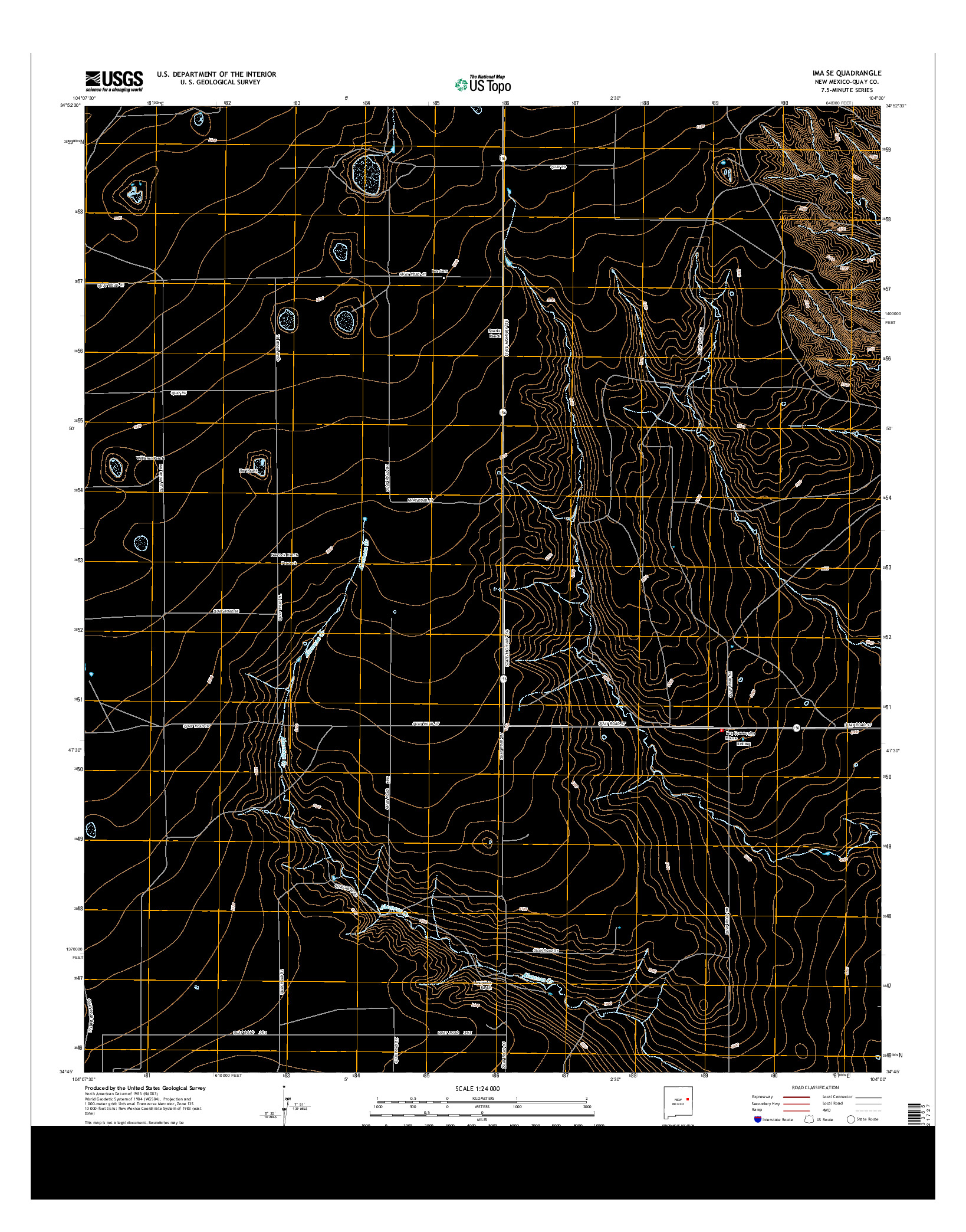 USGS US TOPO 7.5-MINUTE MAP FOR IMA SE, NM 2013