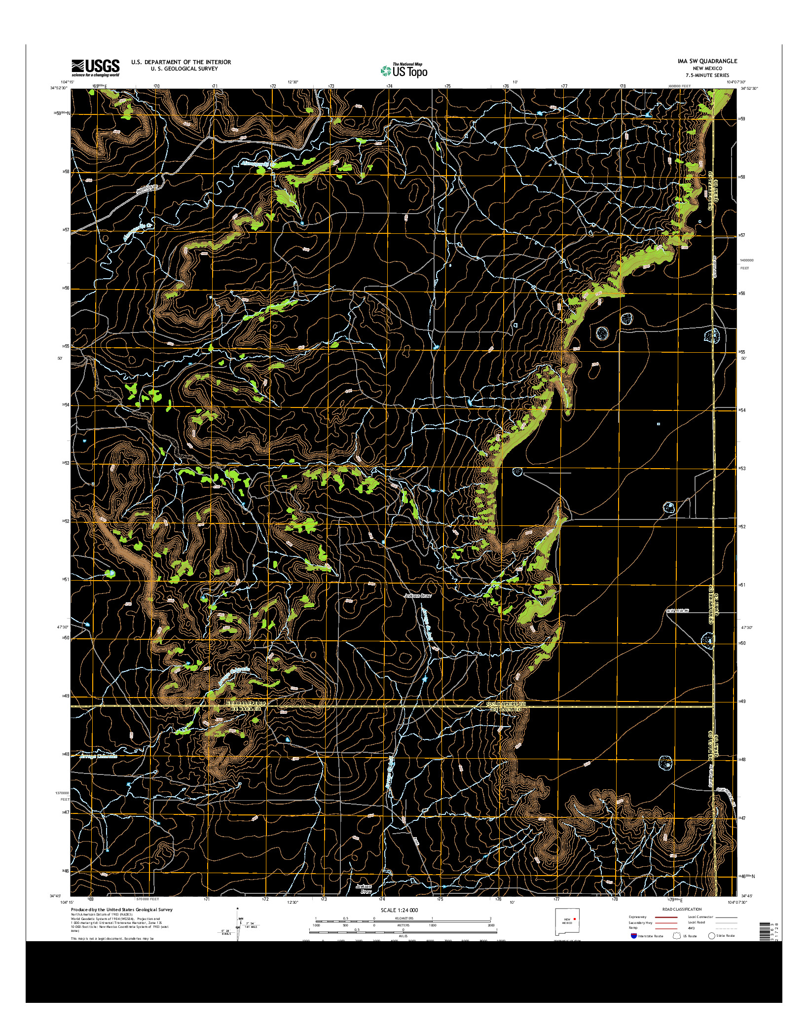 USGS US TOPO 7.5-MINUTE MAP FOR IMA SW, NM 2013