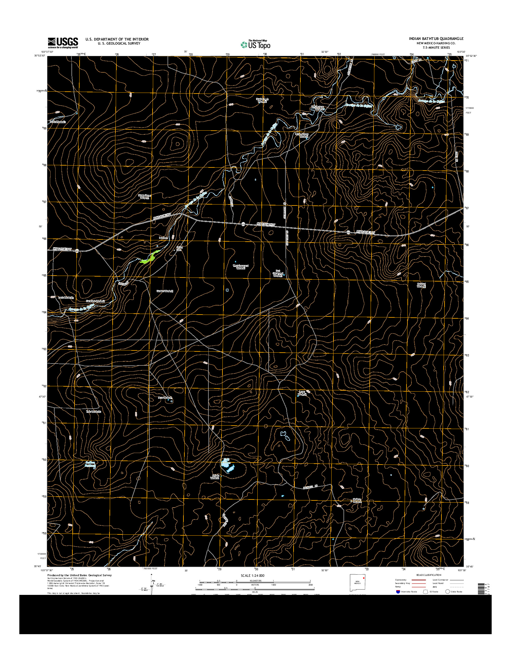 USGS US TOPO 7.5-MINUTE MAP FOR INDIAN BATHTUB, NM 2013