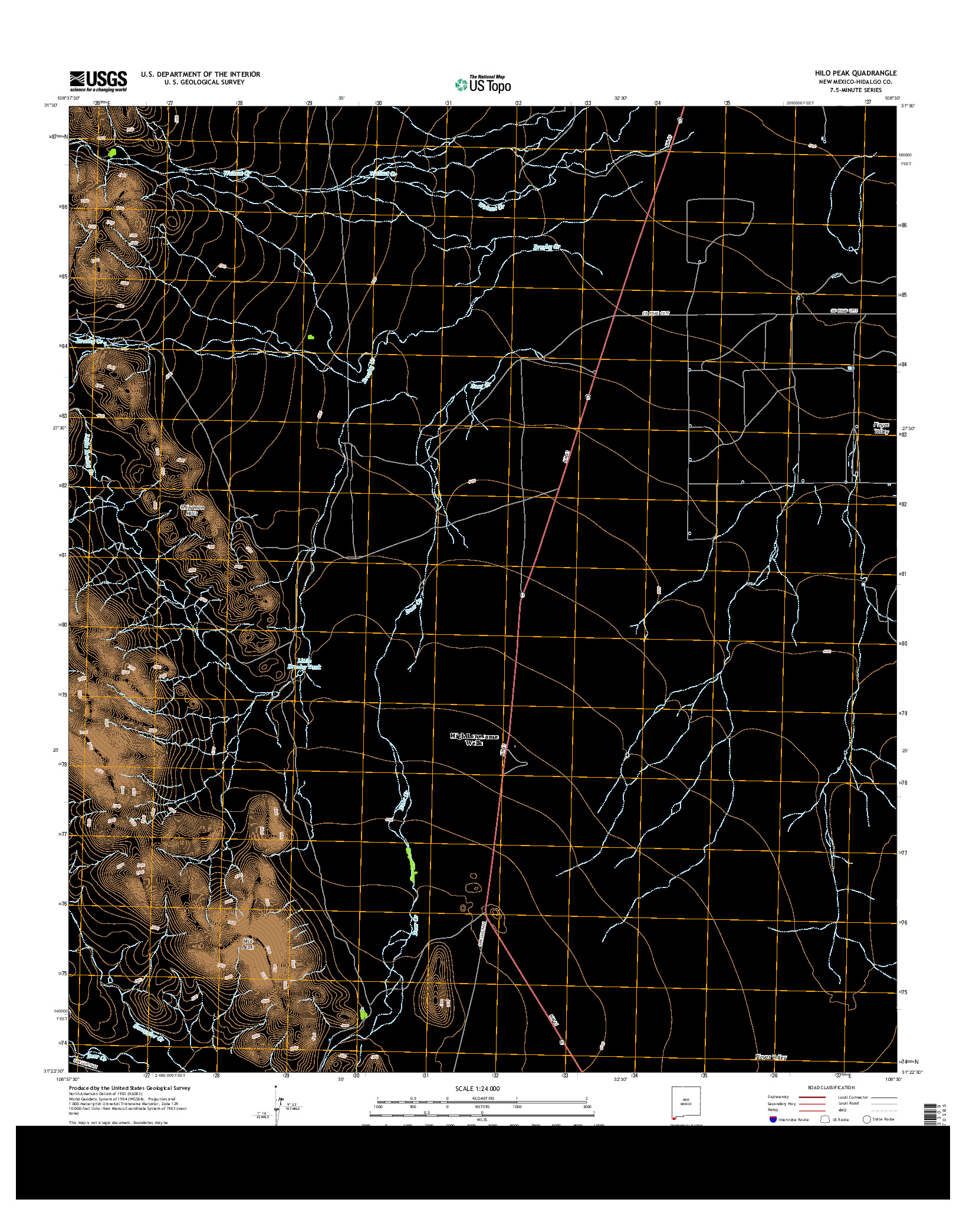 USGS US TOPO 7.5-MINUTE MAP FOR HILO PEAK, NM 2013
