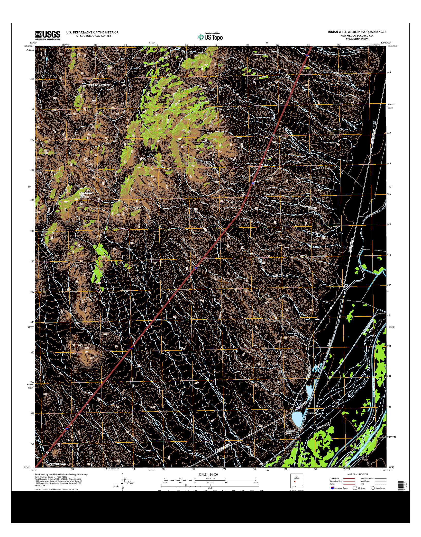 USGS US TOPO 7.5-MINUTE MAP FOR INDIAN WELL WILDERNESS, NM 2013