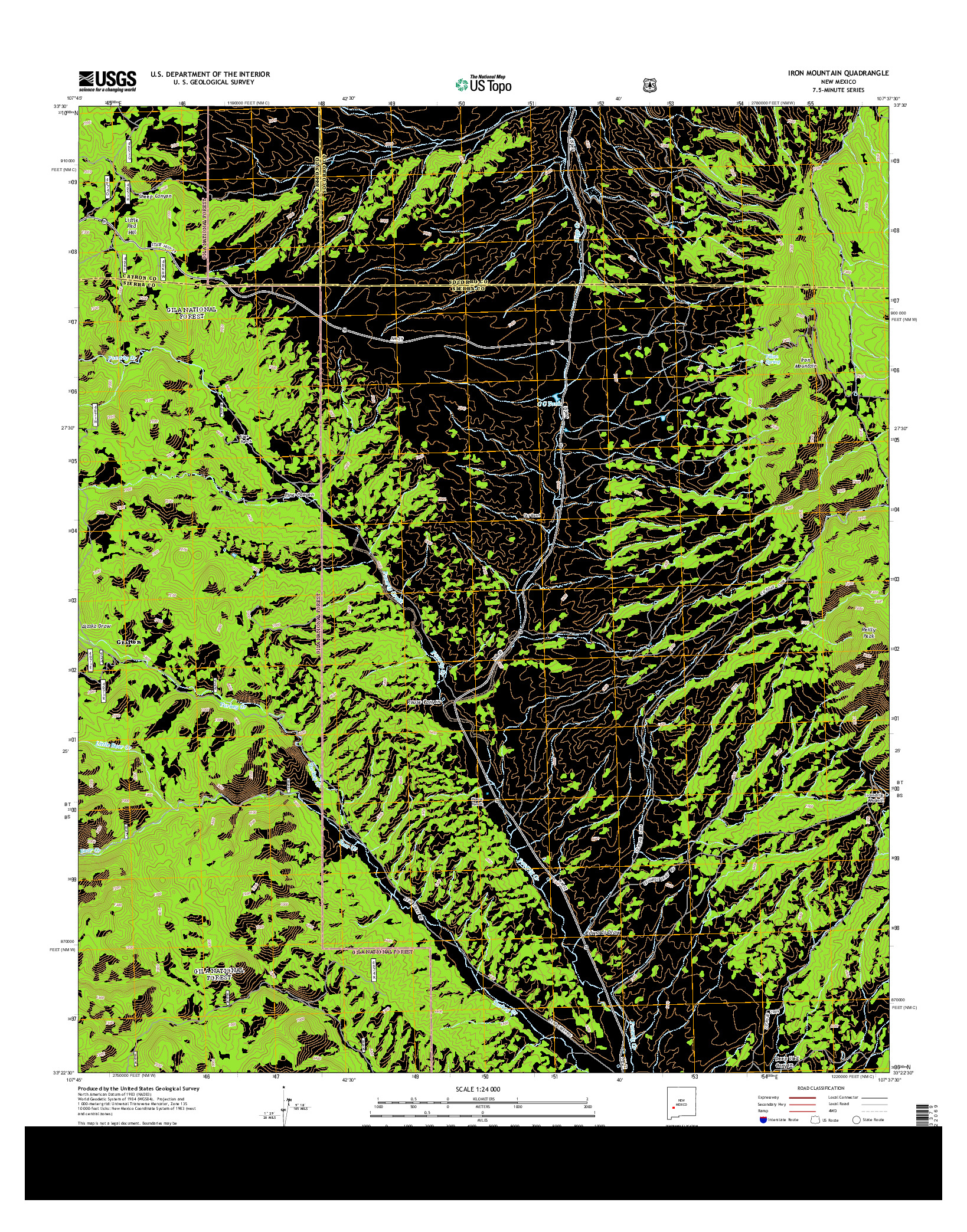 USGS US TOPO 7.5-MINUTE MAP FOR IRON MOUNTAIN, NM 2013