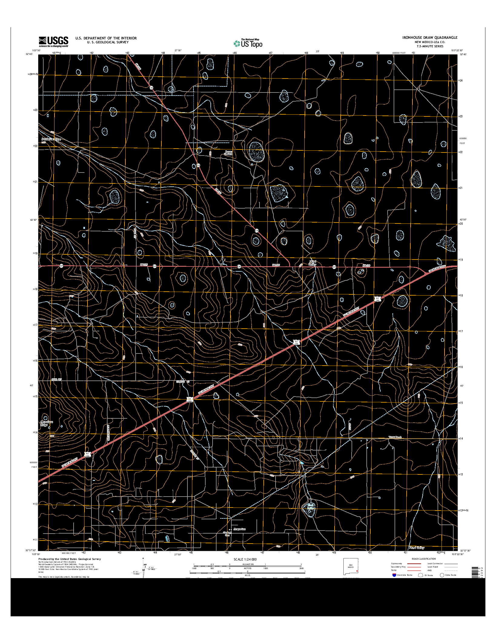 USGS US TOPO 7.5-MINUTE MAP FOR IRONHOUSE DRAW, NM 2013