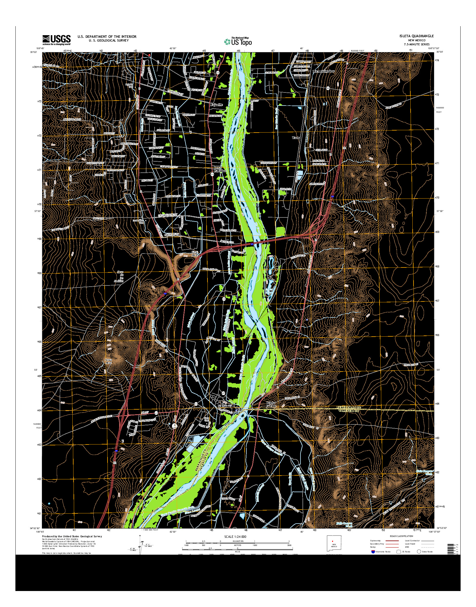 USGS US TOPO 7.5-MINUTE MAP FOR ISLETA, NM 2013