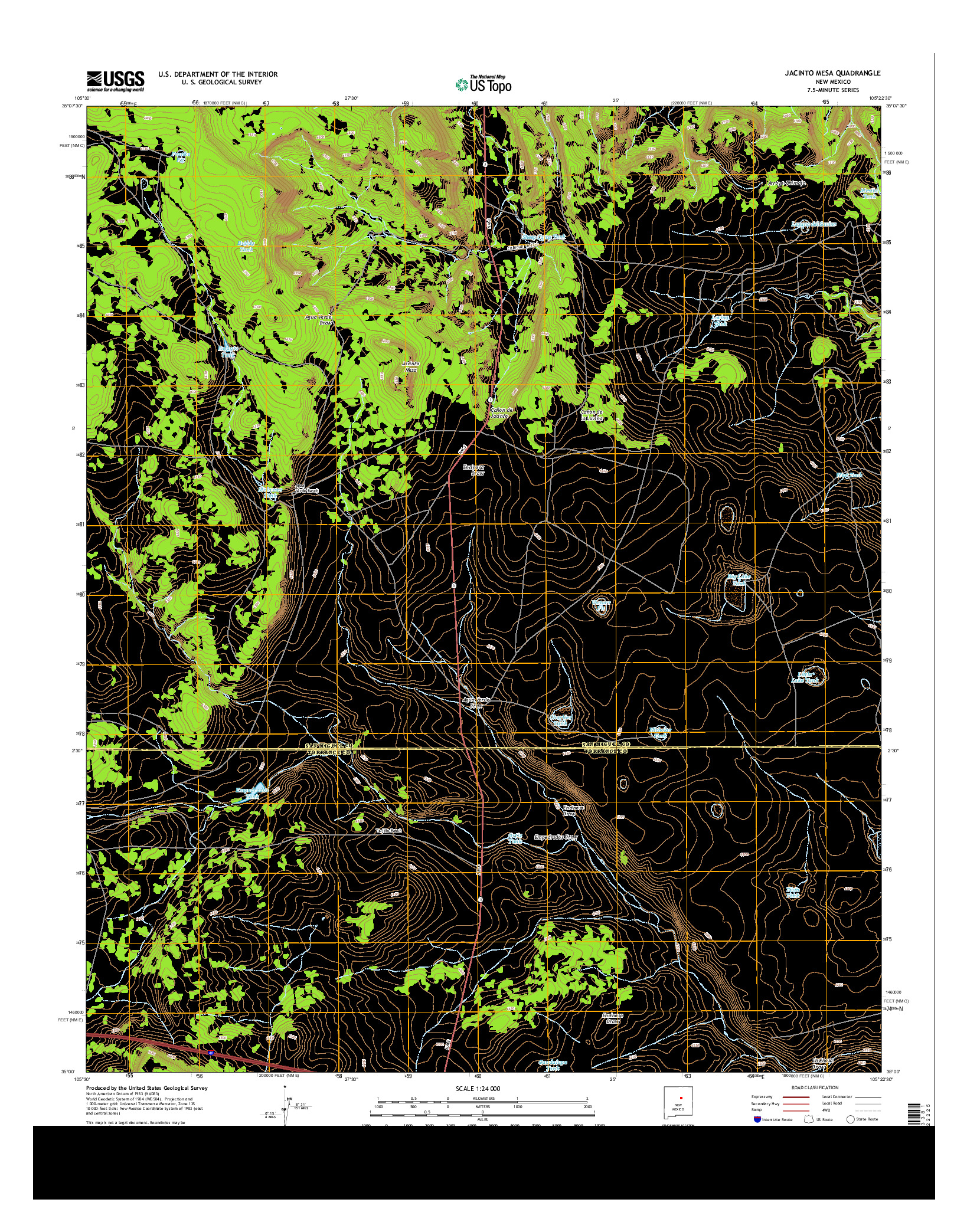 USGS US TOPO 7.5-MINUTE MAP FOR JACINTO MESA, NM 2013