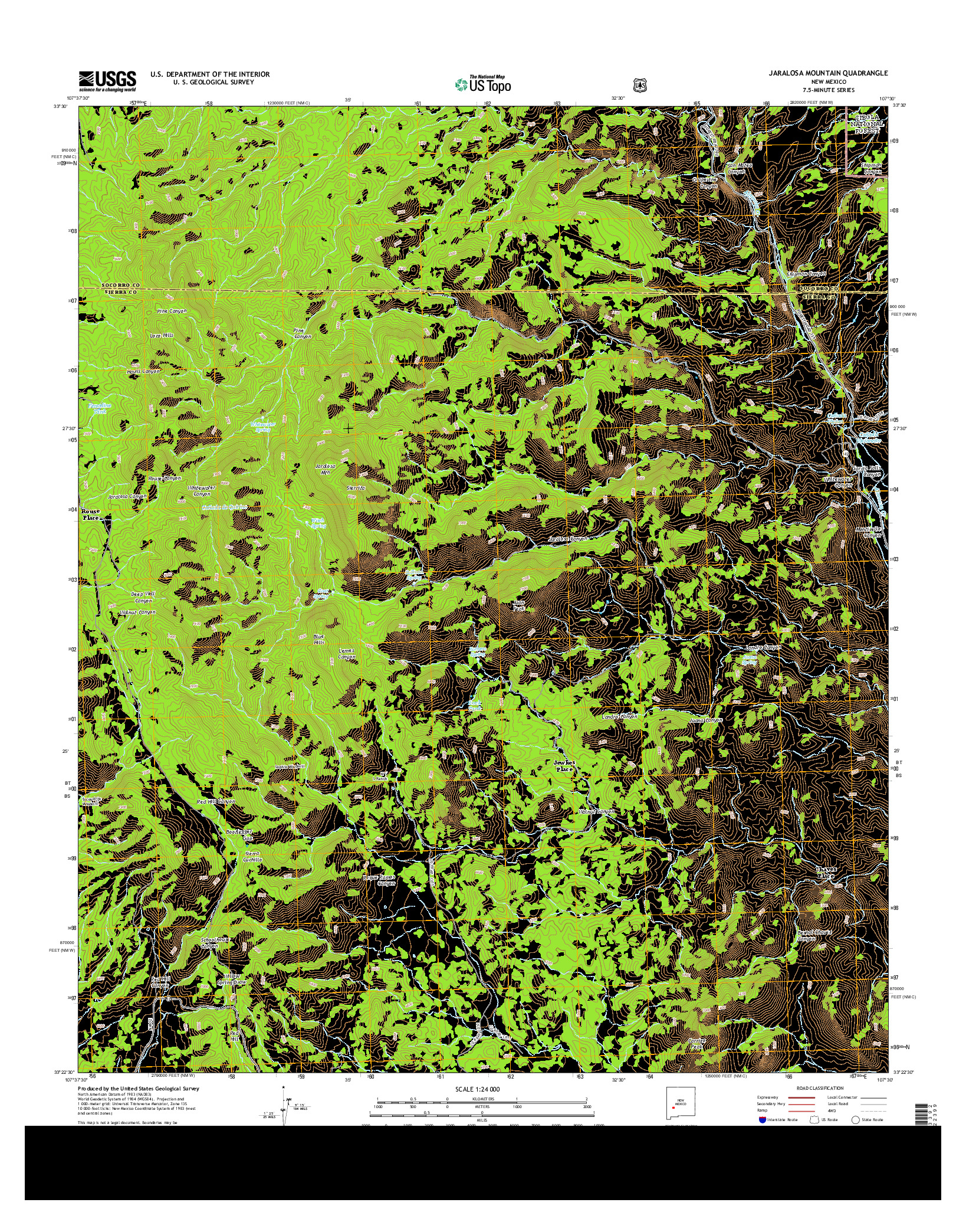 USGS US TOPO 7.5-MINUTE MAP FOR JARALOSA MOUNTAIN, NM 2013