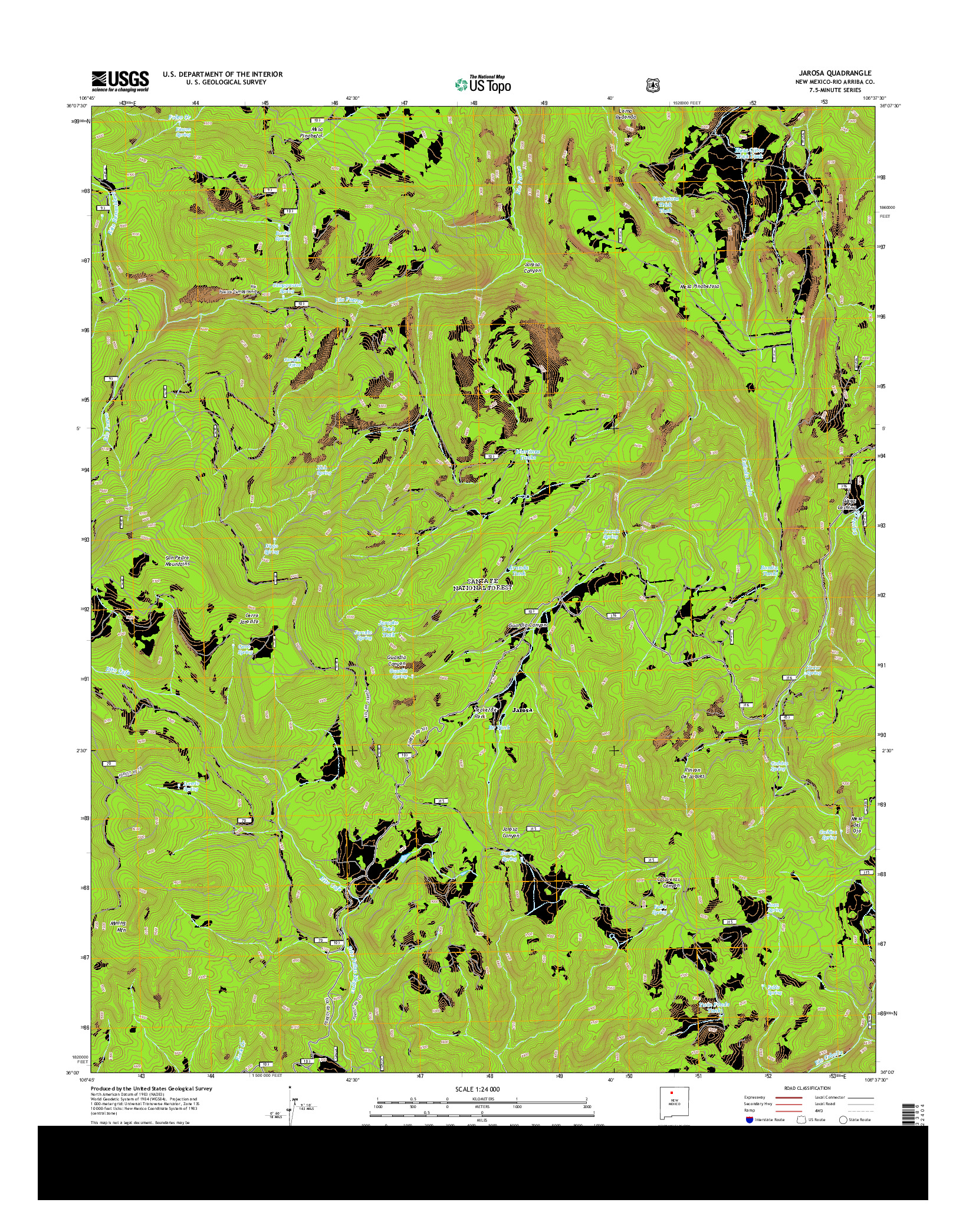 USGS US TOPO 7.5-MINUTE MAP FOR JAROSA, NM 2013