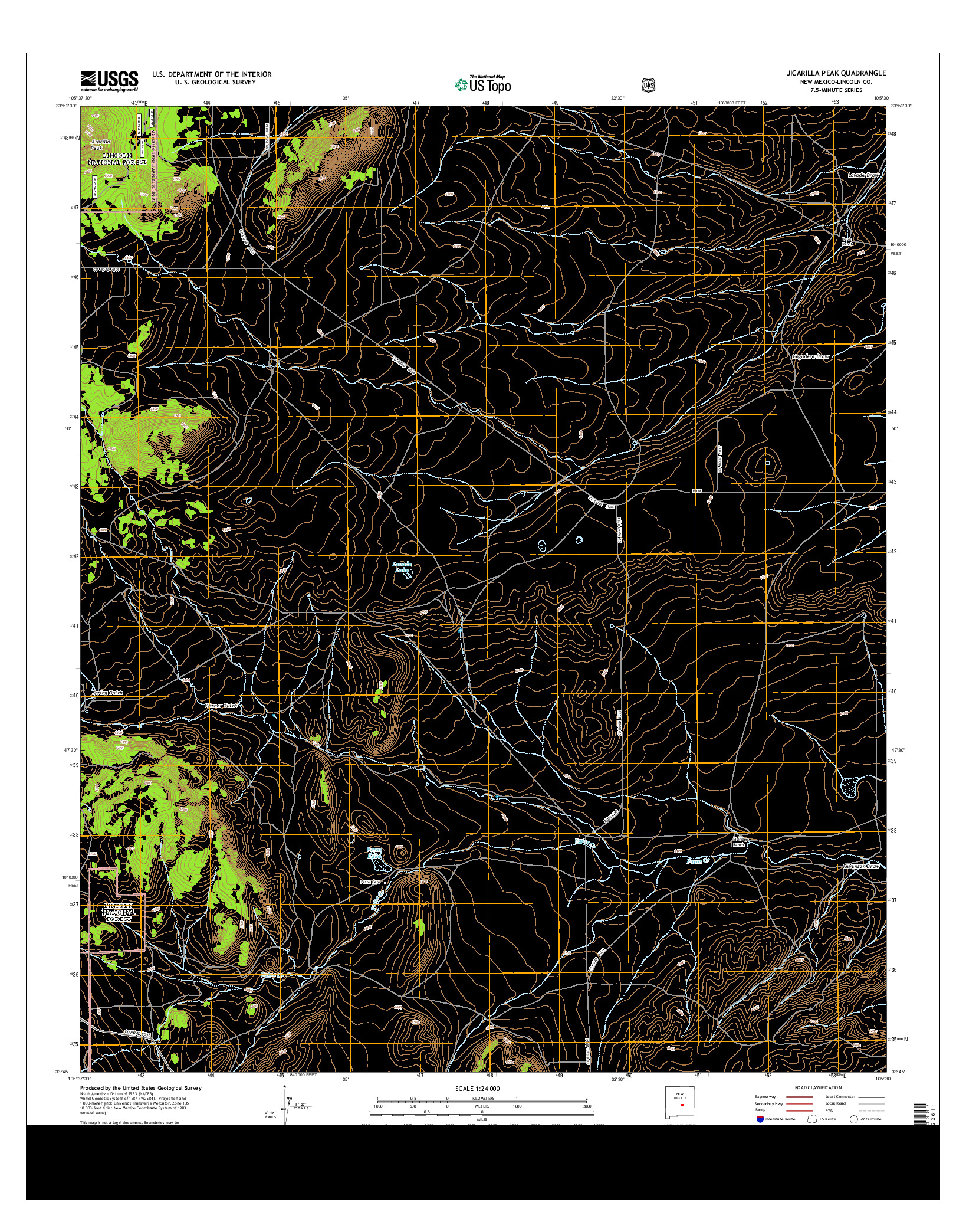 USGS US TOPO 7.5-MINUTE MAP FOR JICARILLA PEAK, NM 2013