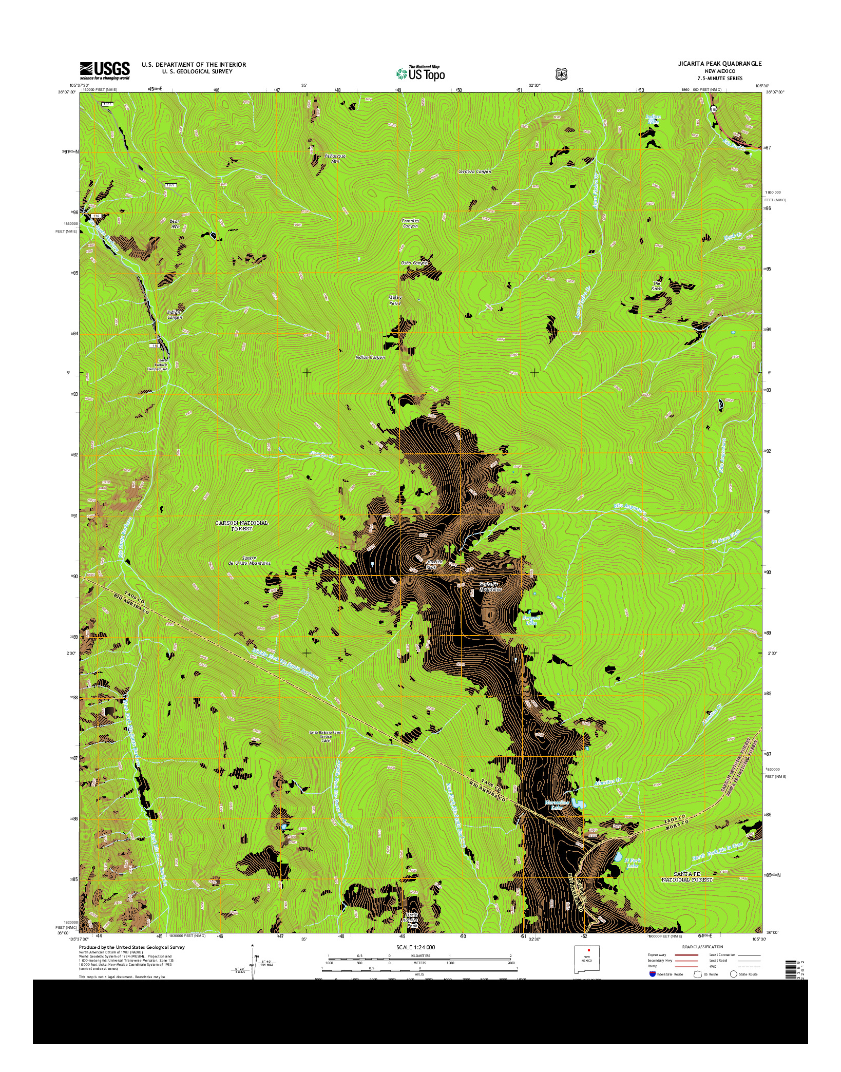 USGS US TOPO 7.5-MINUTE MAP FOR JICARITA PEAK, NM 2013