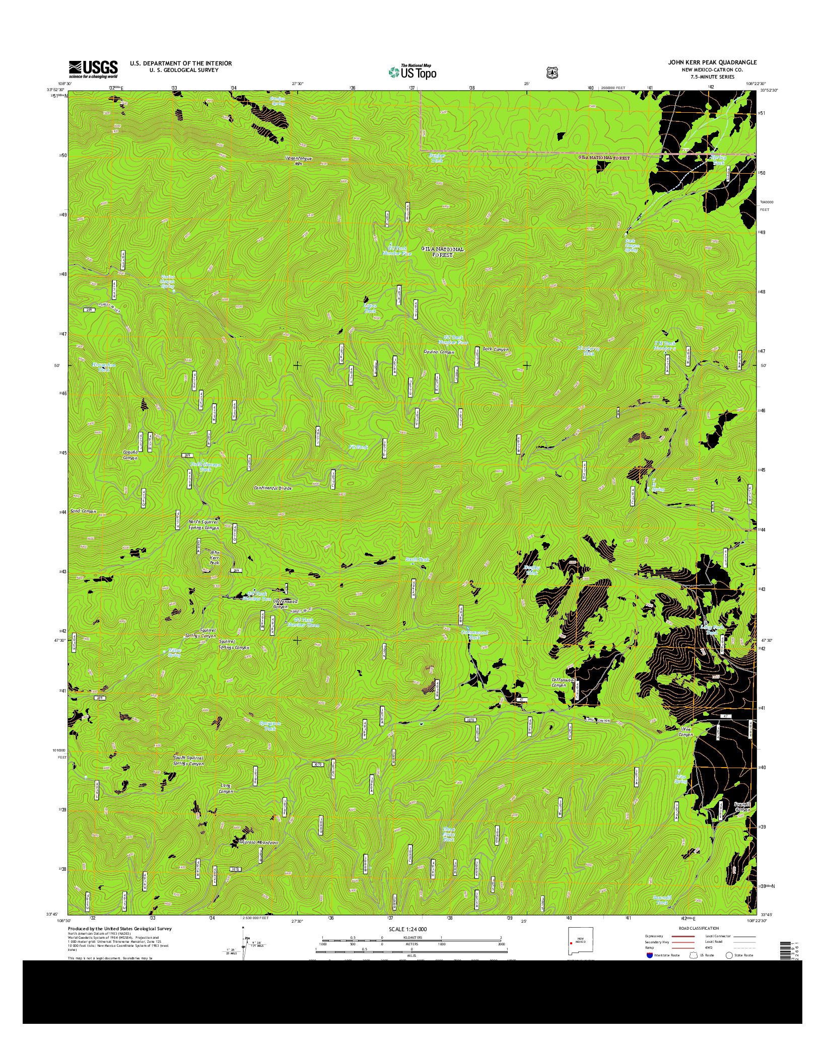 USGS US TOPO 7.5-MINUTE MAP FOR JOHN KERR PEAK, NM 2013