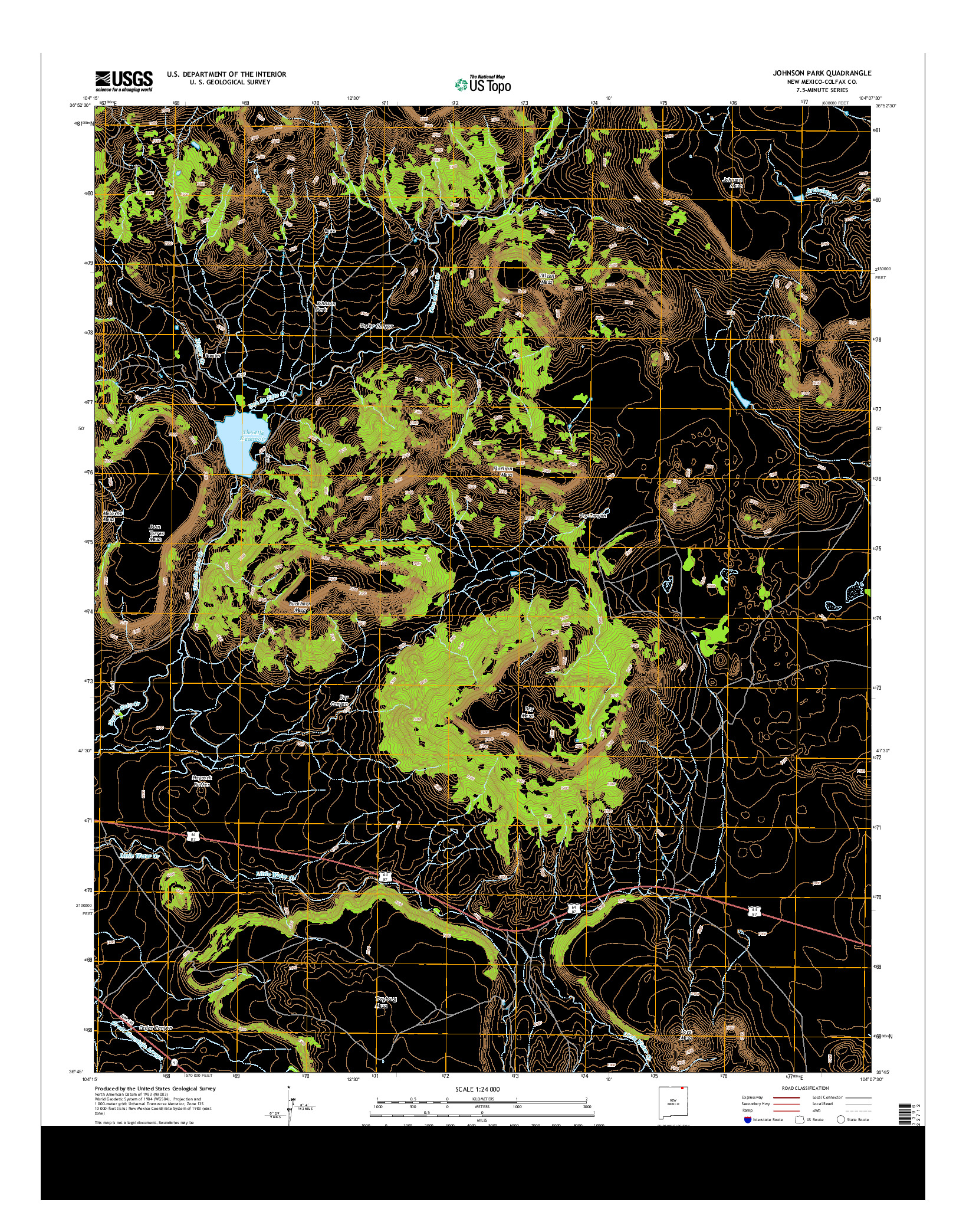 USGS US TOPO 7.5-MINUTE MAP FOR JOHNSON PARK, NM 2013