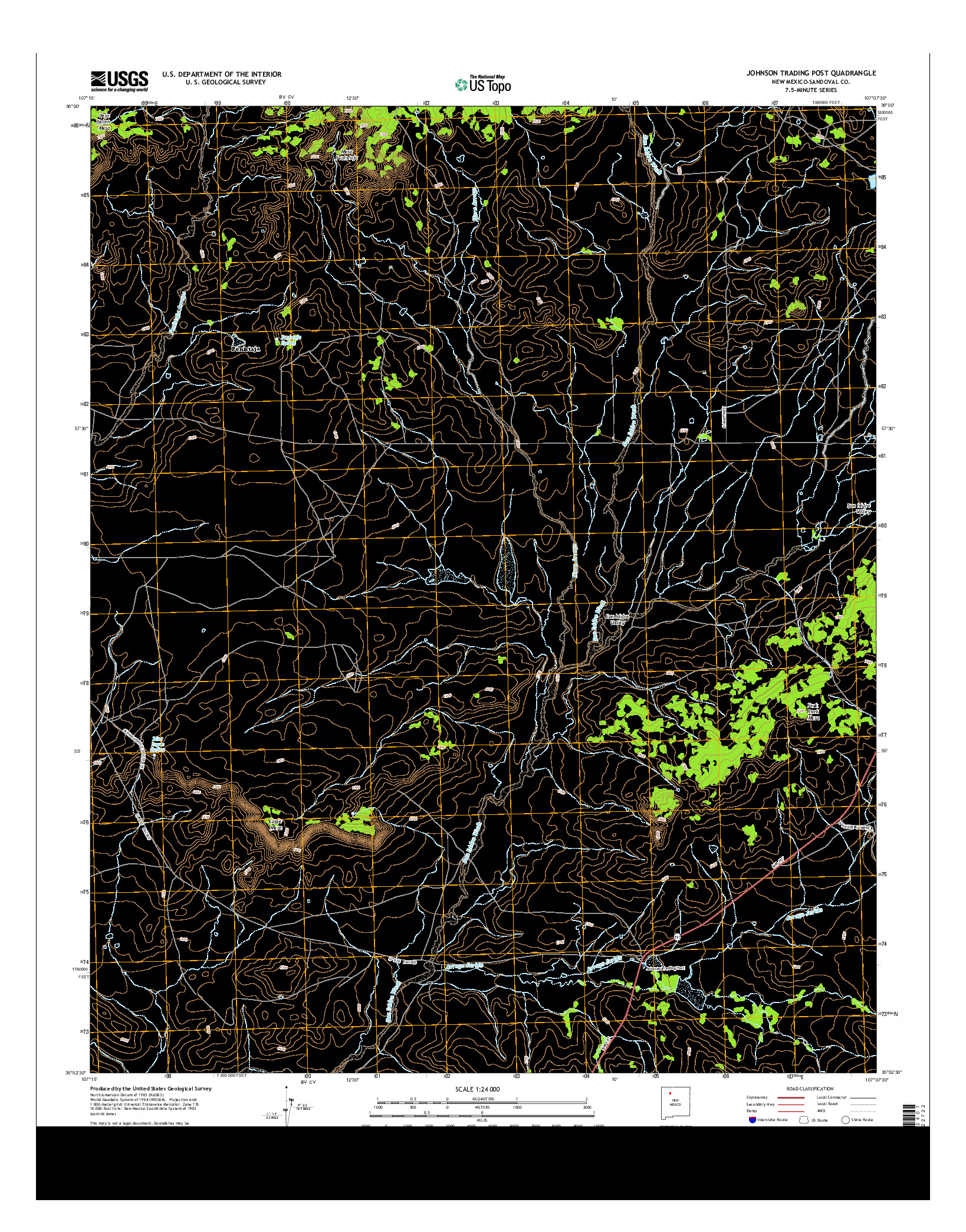 USGS US TOPO 7.5-MINUTE MAP FOR JOHNSON TRADING POST, NM 2013