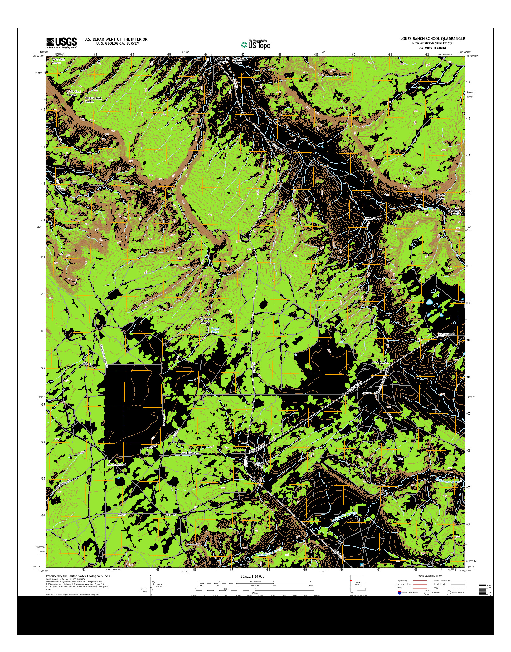 USGS US TOPO 7.5-MINUTE MAP FOR JONES RANCH SCHOOL, NM 2013