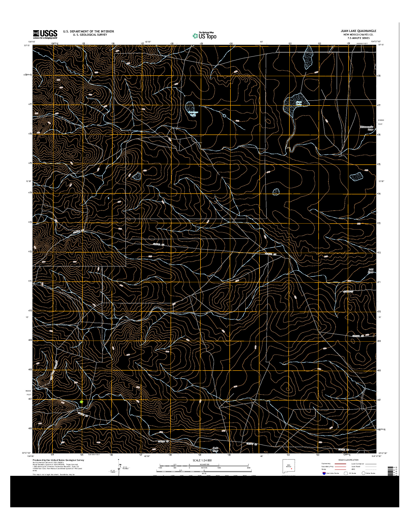 USGS US TOPO 7.5-MINUTE MAP FOR JUAN LAKE, NM 2013