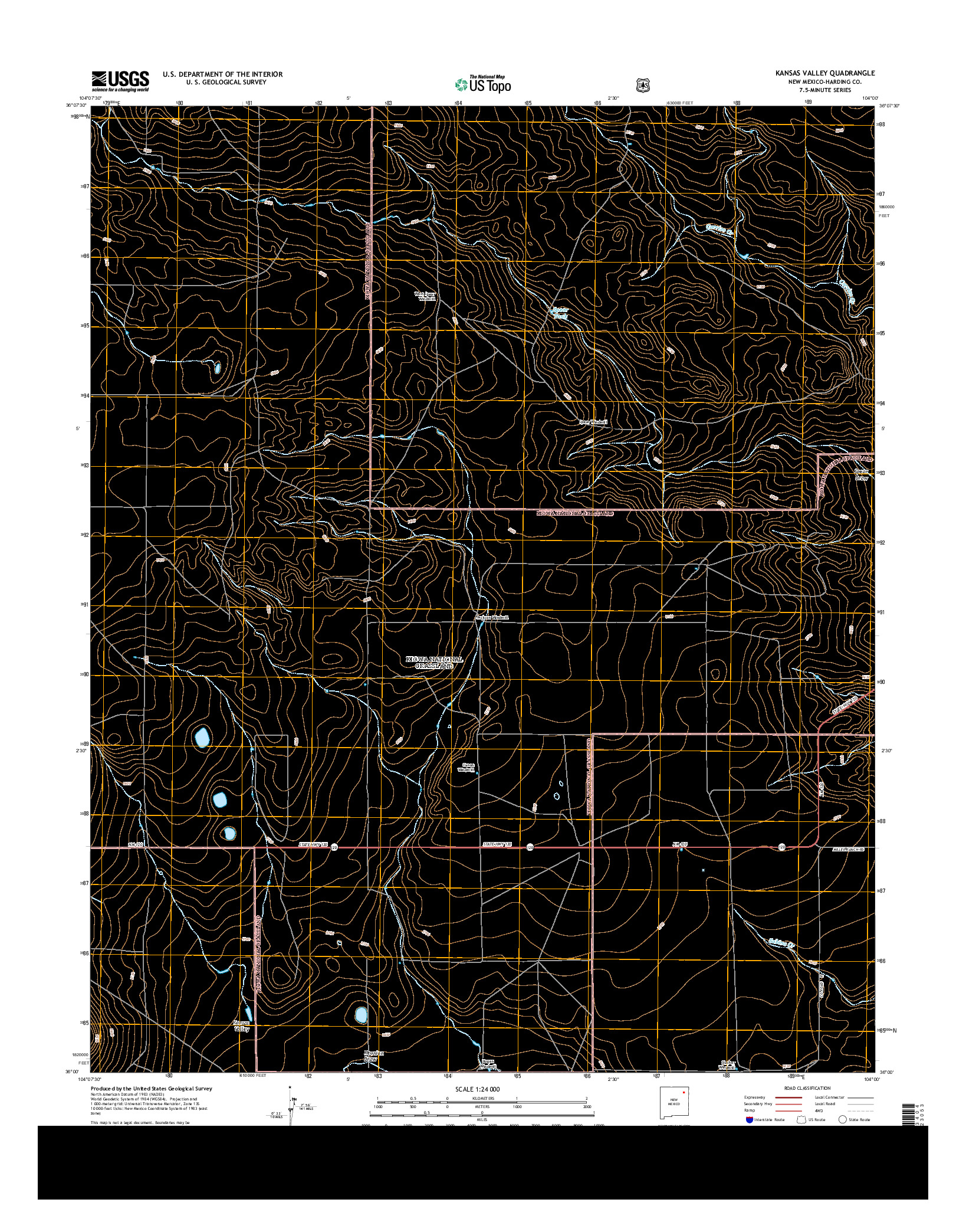 USGS US TOPO 7.5-MINUTE MAP FOR KANSAS VALLEY, NM 2013