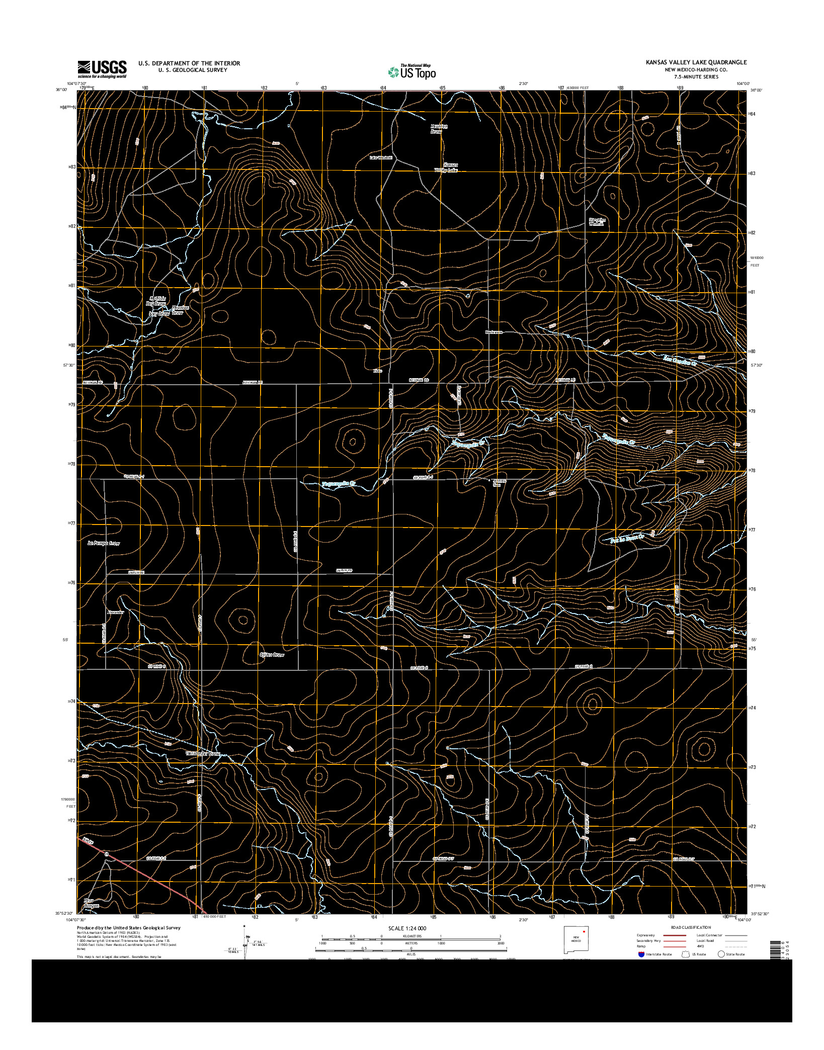 USGS US TOPO 7.5-MINUTE MAP FOR KANSAS VALLEY LAKE, NM 2013