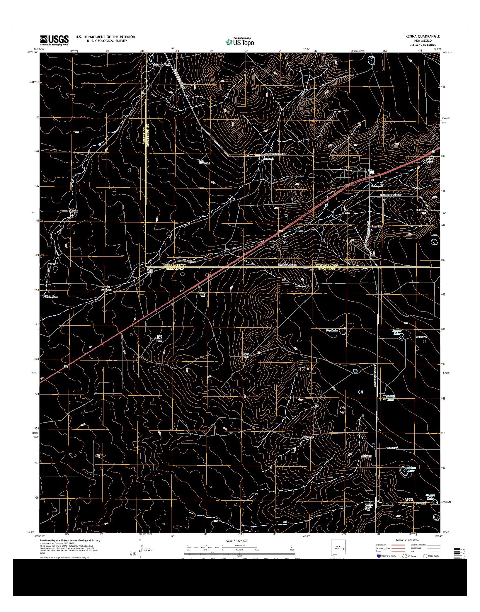 USGS US TOPO 7.5-MINUTE MAP FOR KENNA, NM 2013