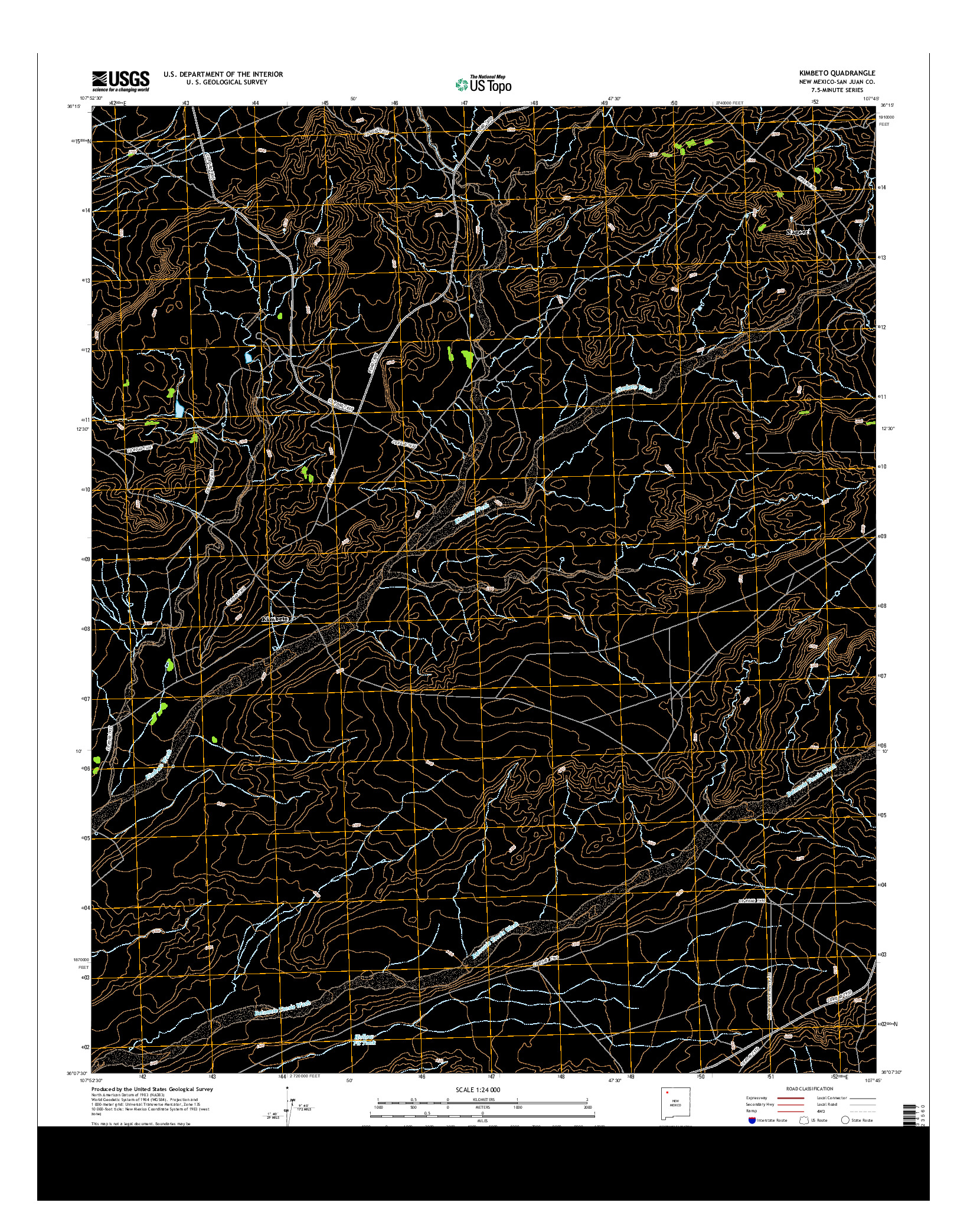 USGS US TOPO 7.5-MINUTE MAP FOR KIMBETO, NM 2013