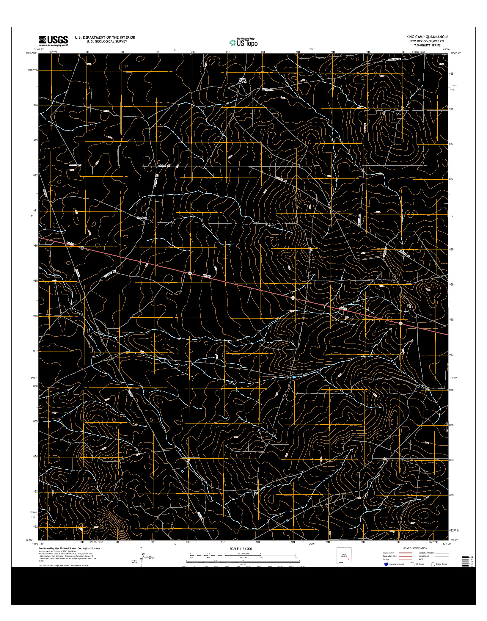 USGS US TOPO 7.5-MINUTE MAP FOR KING CAMP, NM 2013
