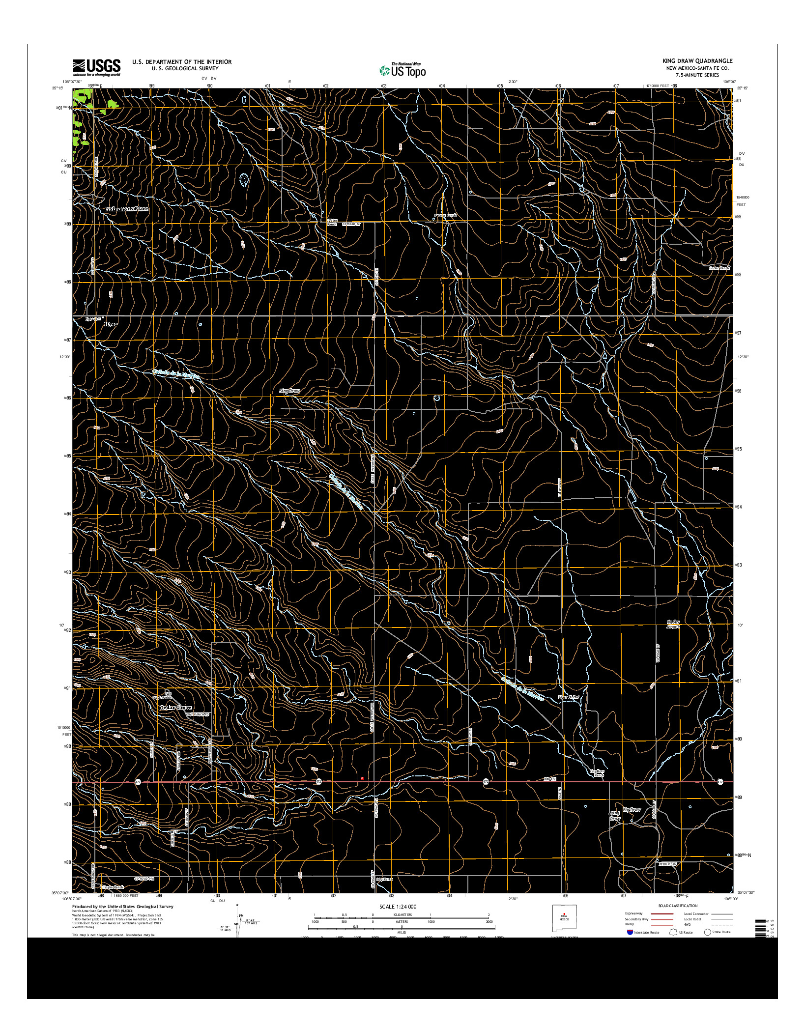 USGS US TOPO 7.5-MINUTE MAP FOR KING DRAW, NM 2013