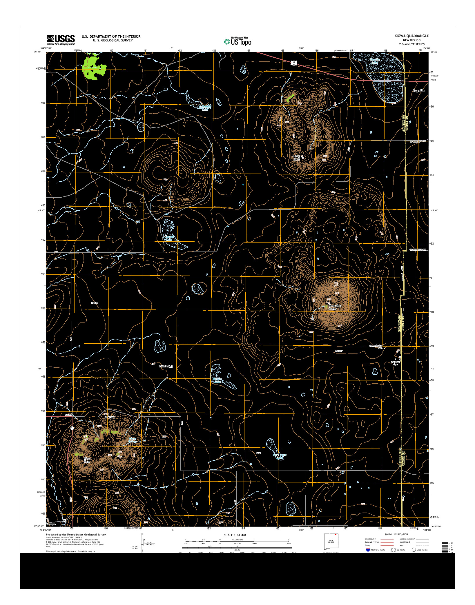 USGS US TOPO 7.5-MINUTE MAP FOR KIOWA, NM 2013