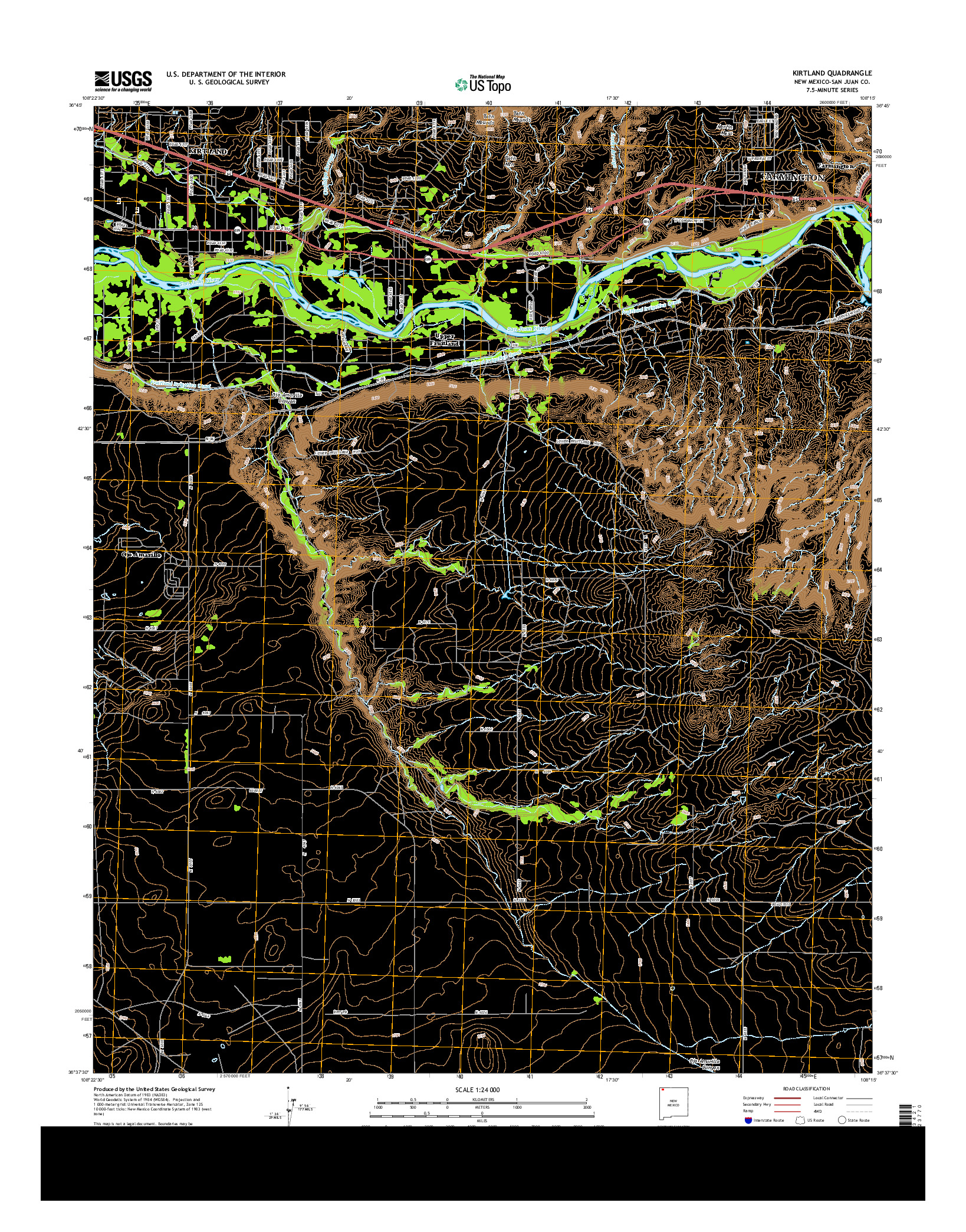 USGS US TOPO 7.5-MINUTE MAP FOR KIRTLAND, NM 2013