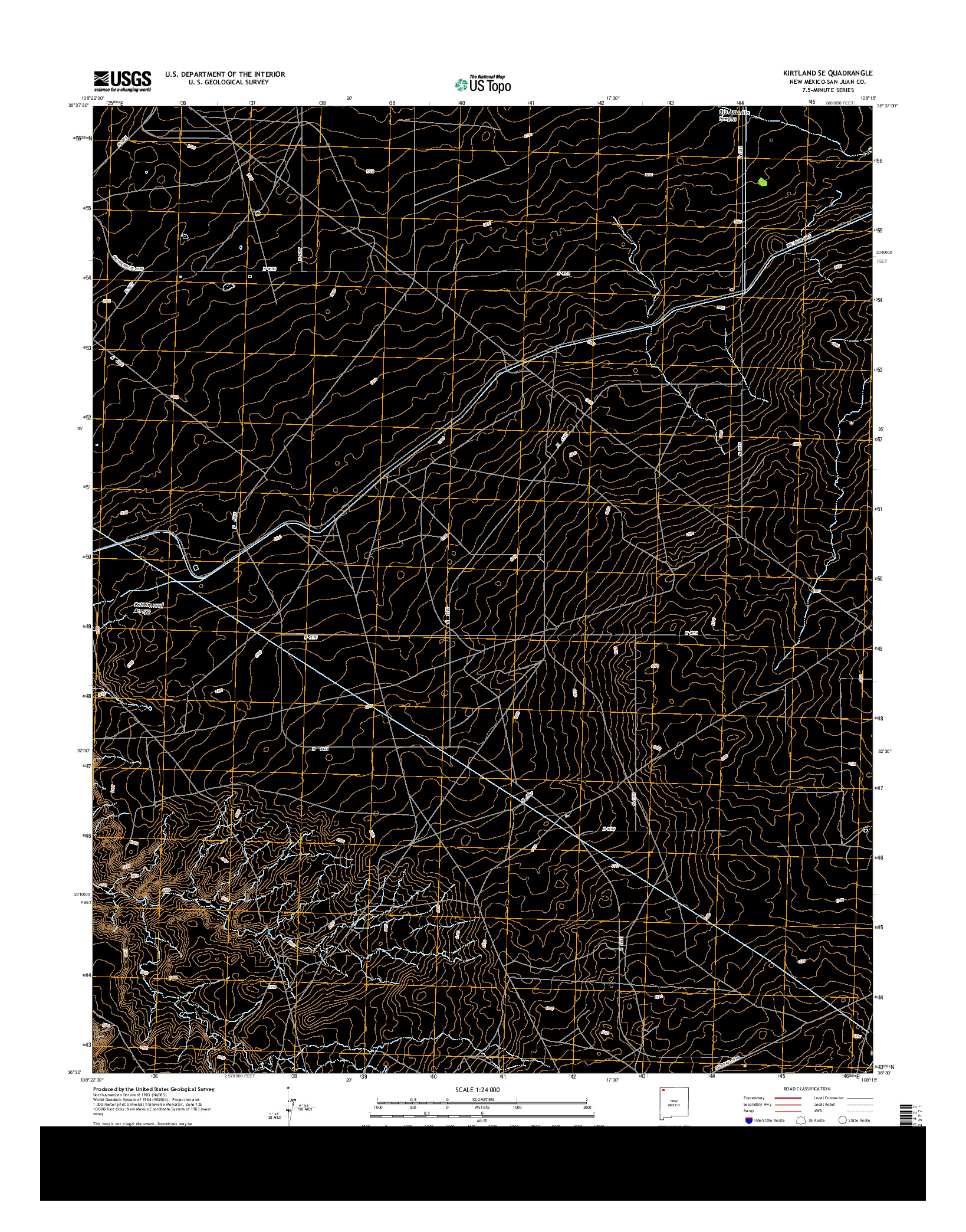 USGS US TOPO 7.5-MINUTE MAP FOR KIRTLAND SE, NM 2013